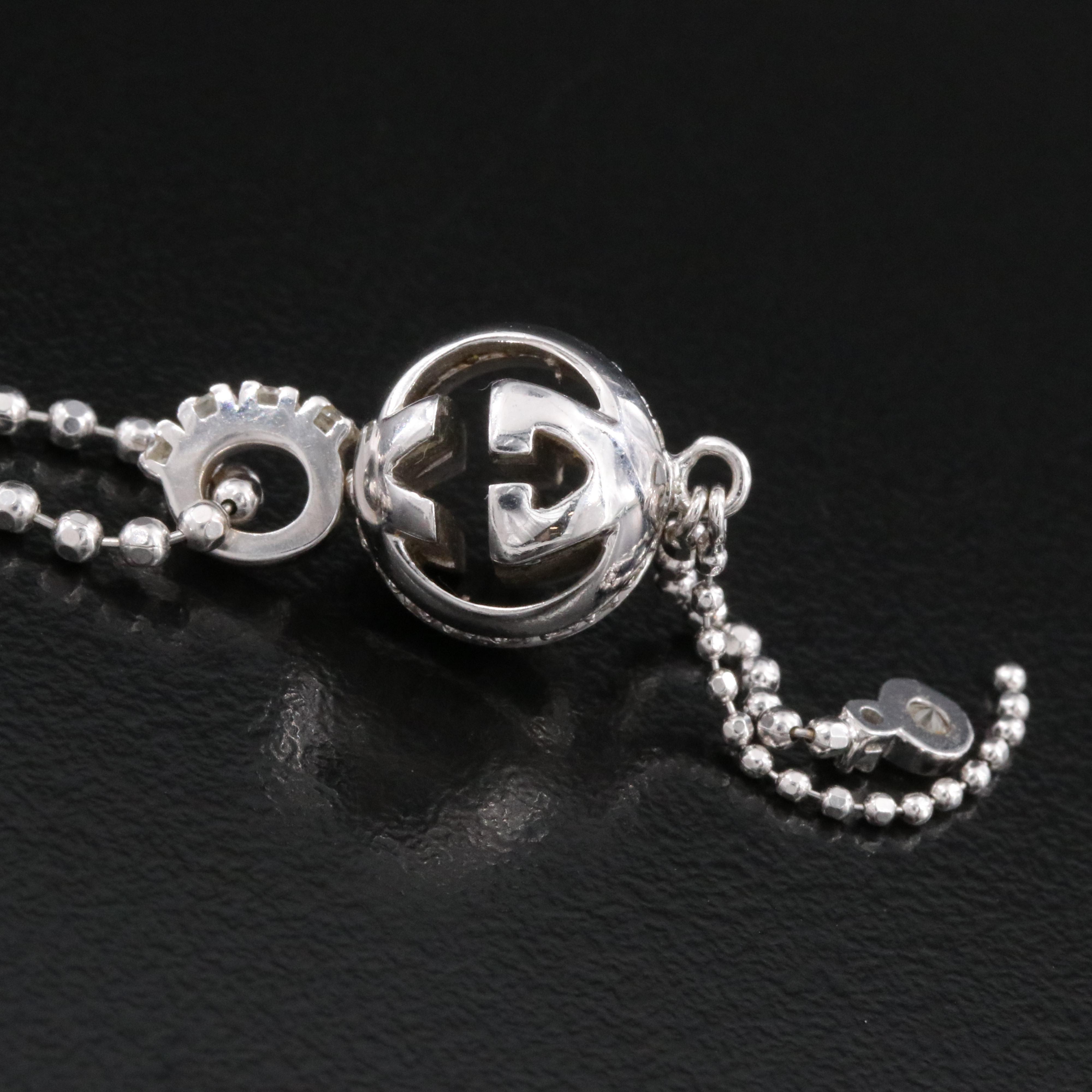 Gucci GG 18K 0.31 CTW Ball Drop Necklace