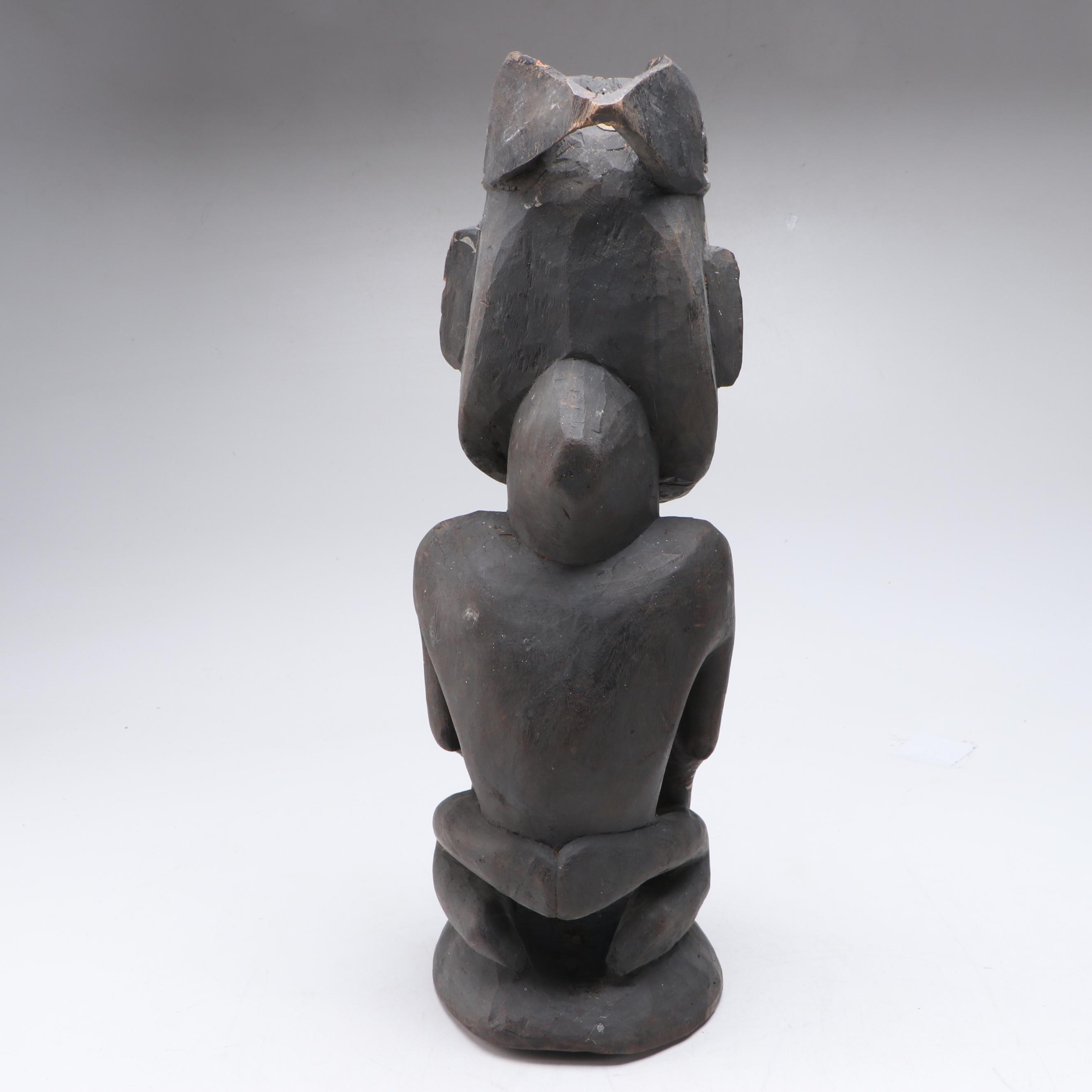 Papuan Sepik River Ancestral Spirit Totem and Ashanti Akuaba Fertility Doll