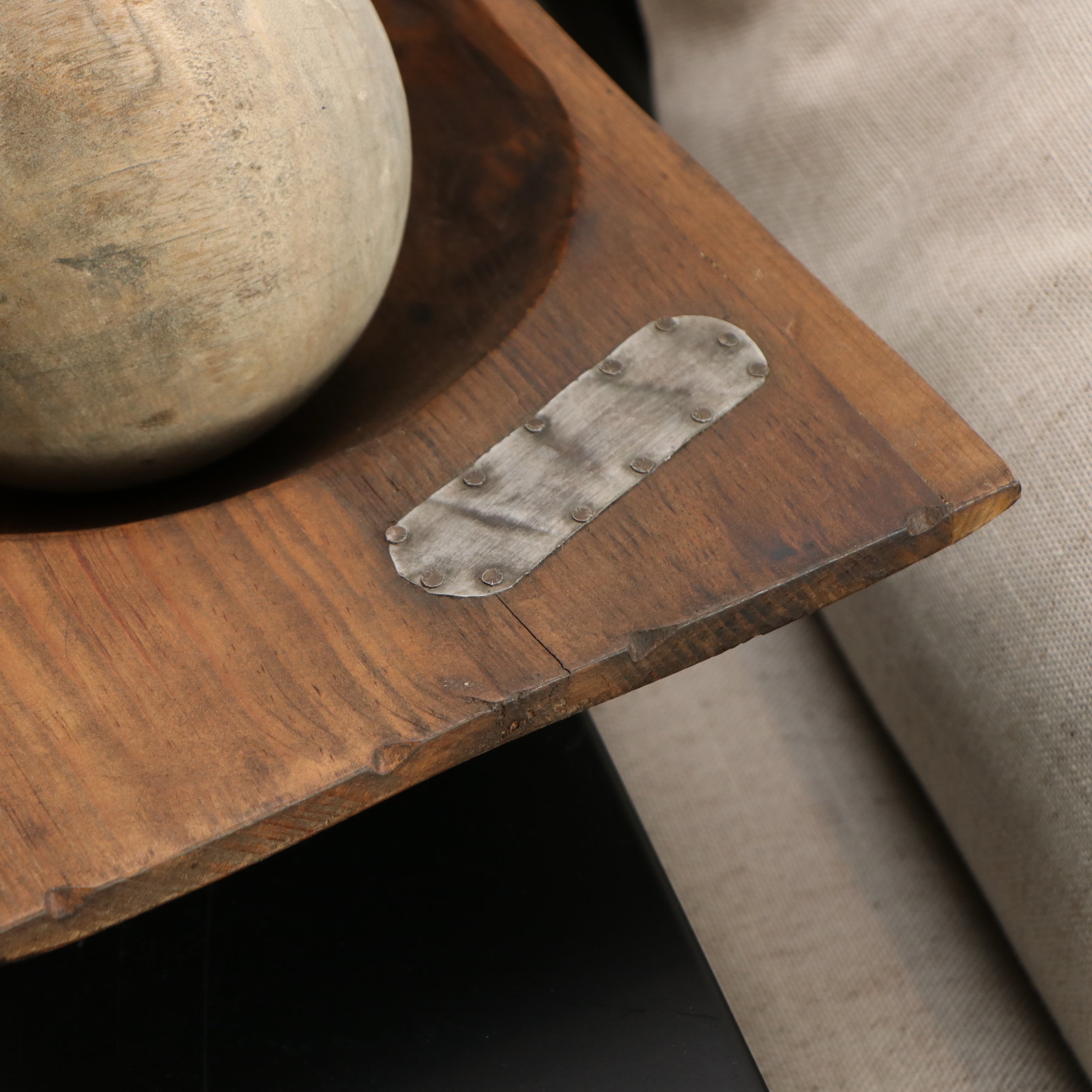 Rustic Style Wood Bowl with Decorative Wood Balls