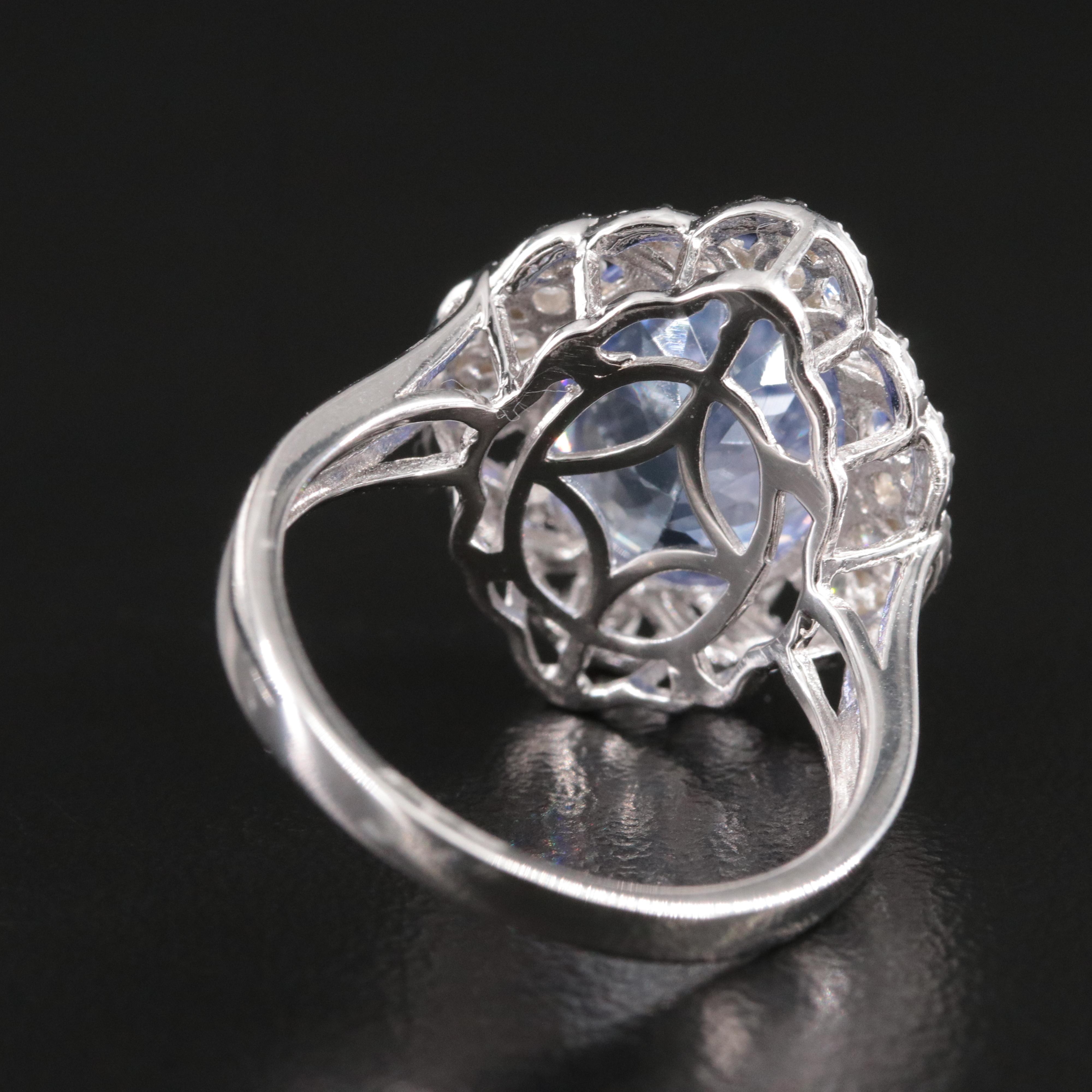 Oscar Friedman Sterling Tanzanite and Diamond Ring