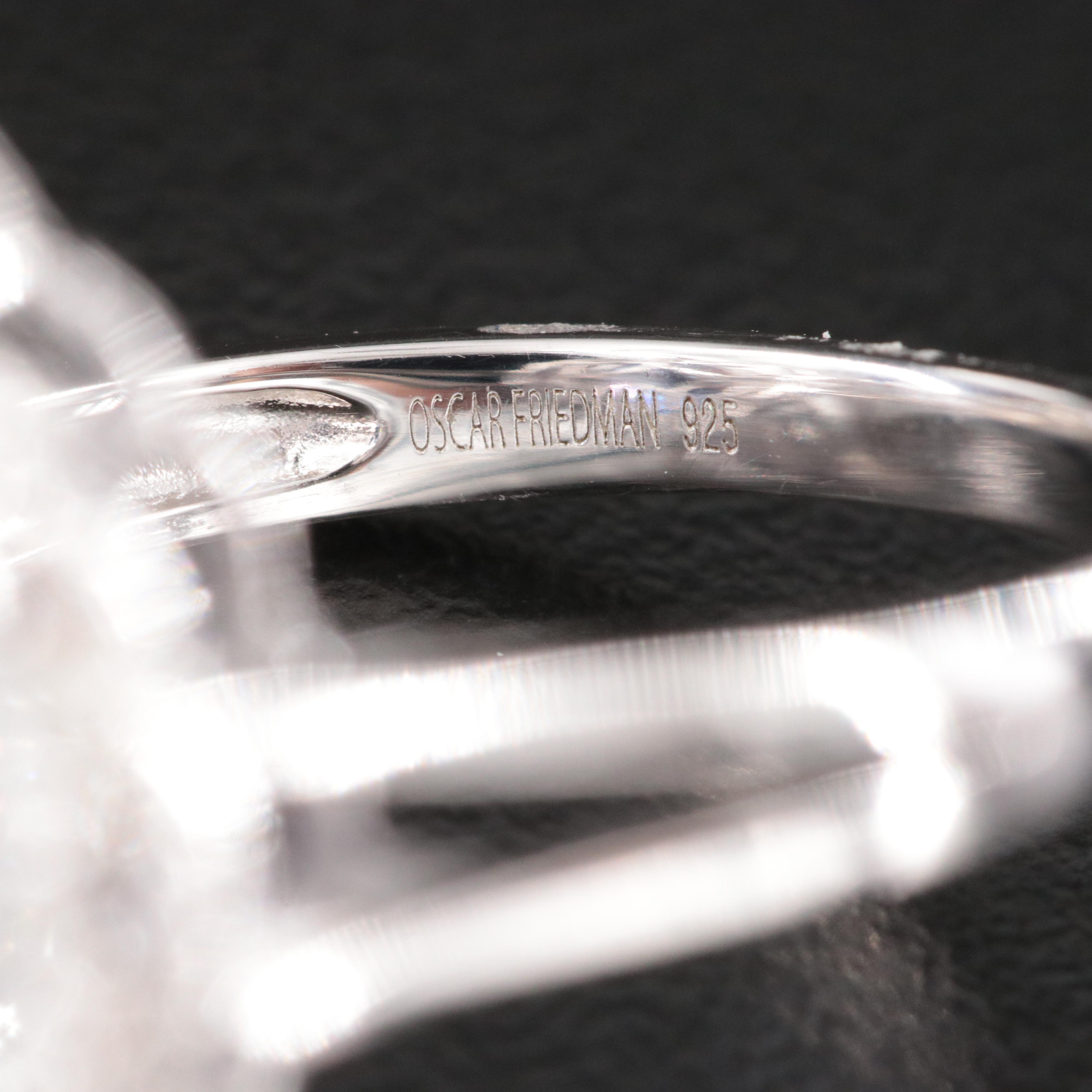 Oscar Friedman Sterling Tanzanite and Diamond Ring