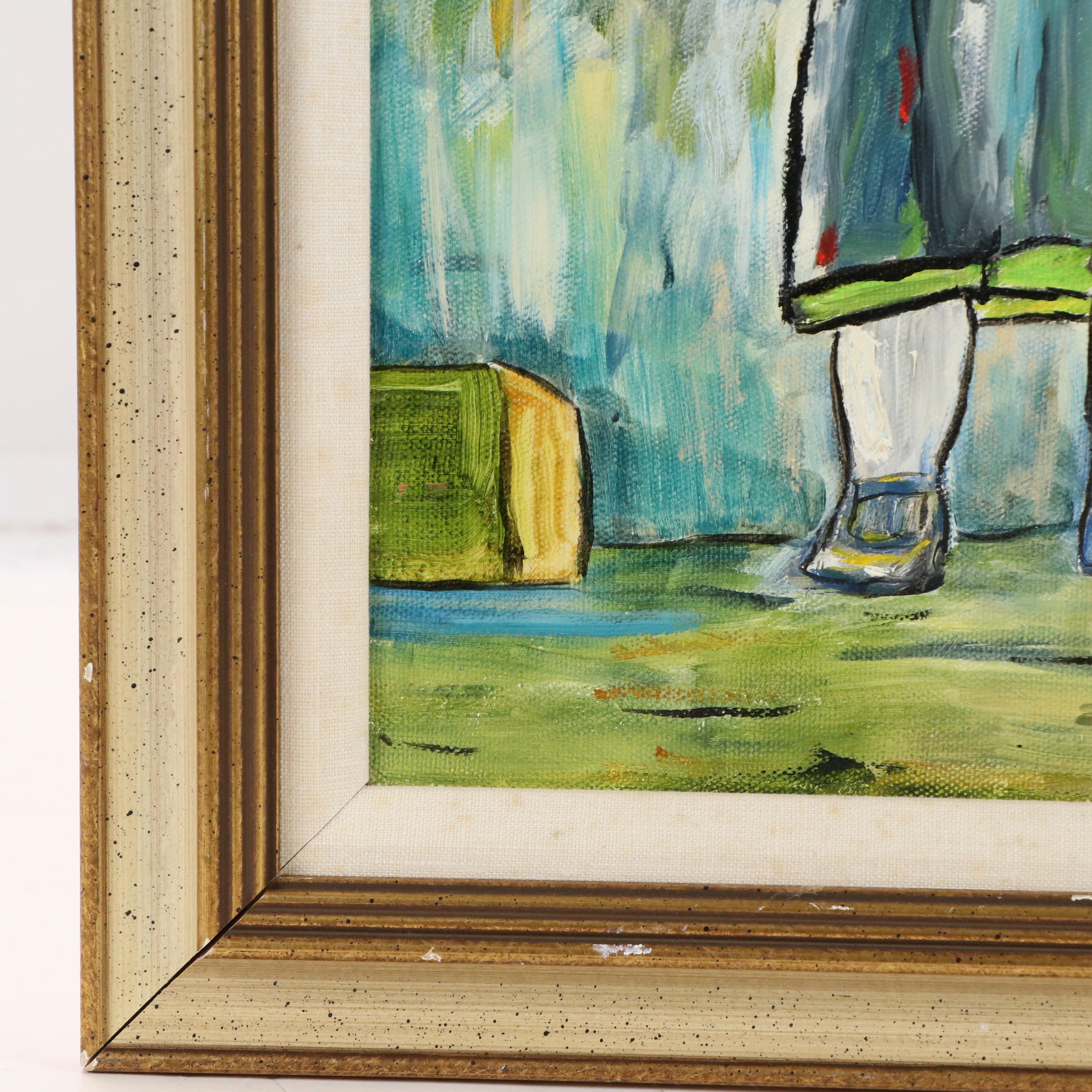 Judson Wilson Oil Painting of Young Girl with Ball