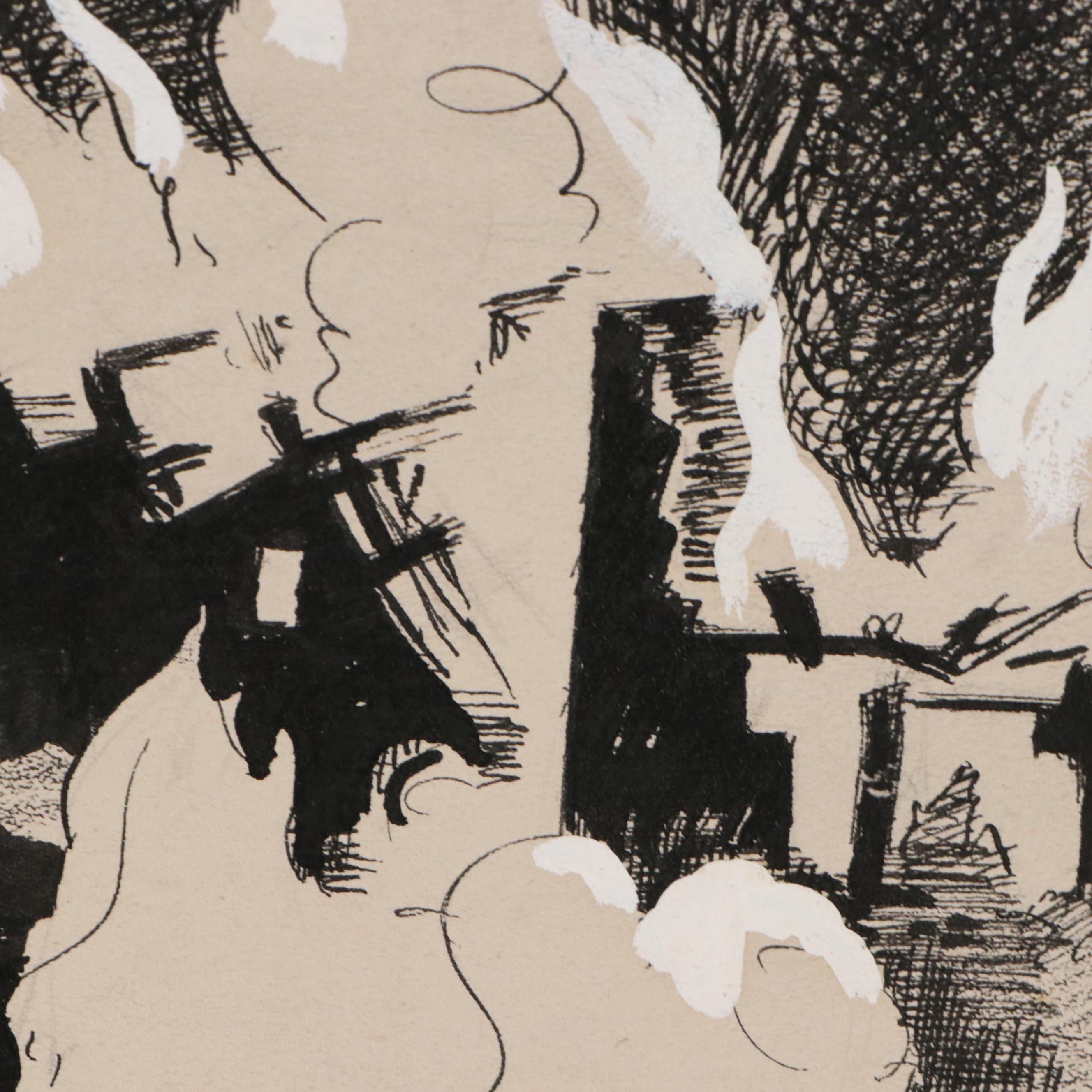 Shepard Mixed Media Cartoons of WWII Eastern Front Military Campaigns, 1940s