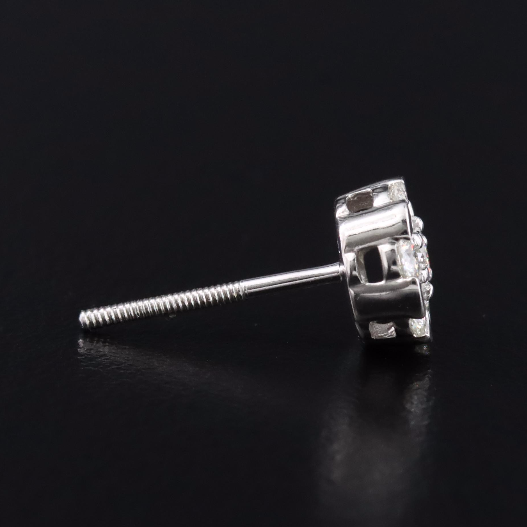 Platinum 0.60 CTW Diamond Cluster Earrings