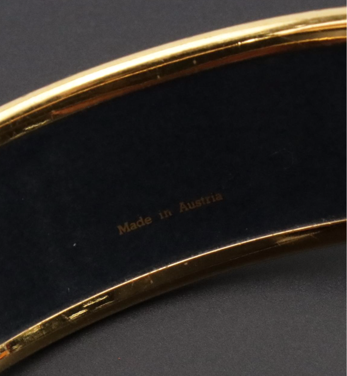 Hermès "Sangles" Enamel Wide Bangle Bracelet