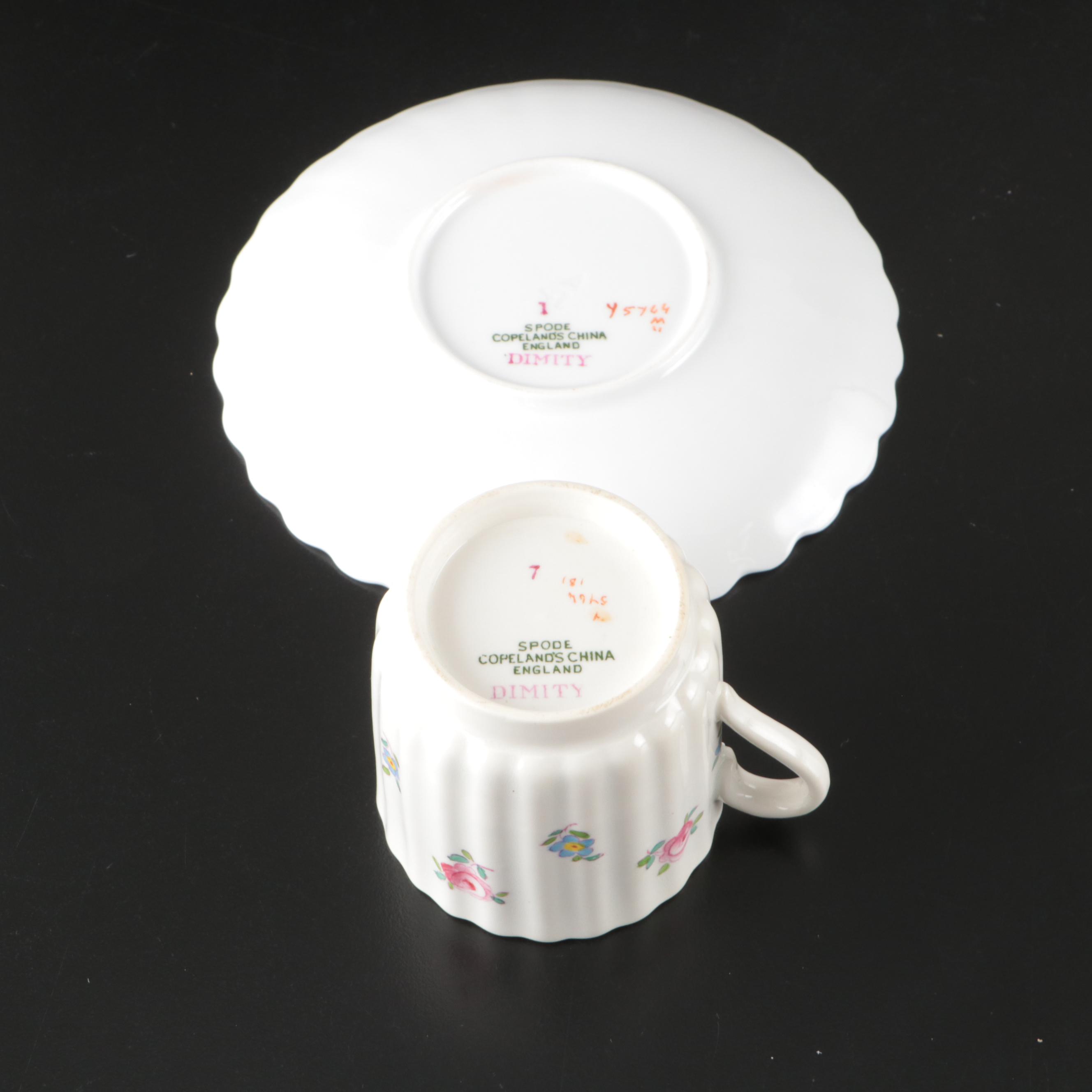 Spode "Dimity" Fluted Porcelain Dinnerware, 1955-1971