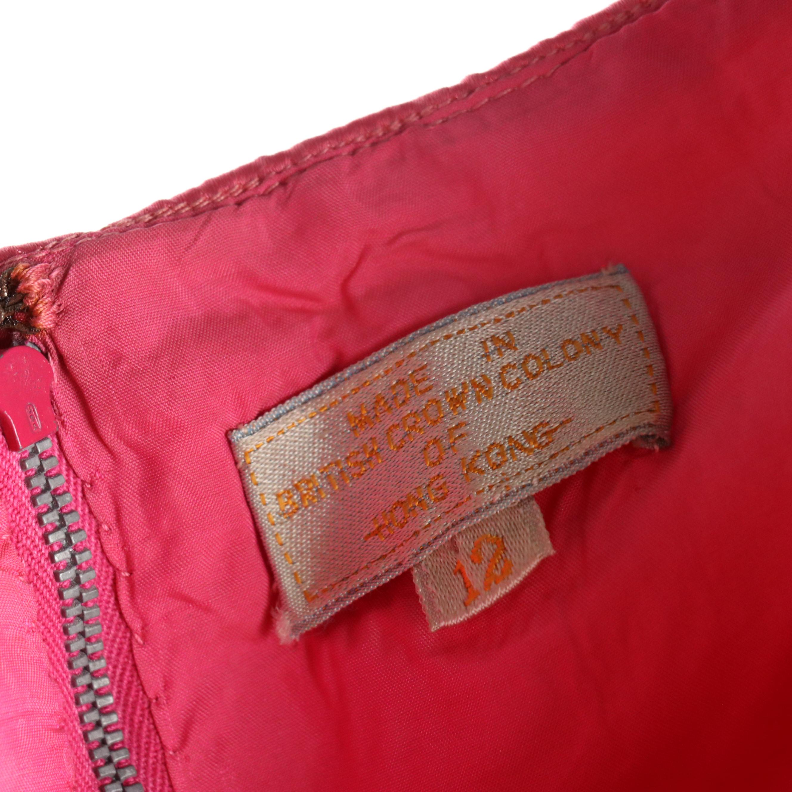 Sleeveless Hand-Beaded Dress in Silk Satin from Robinson's California, 1960s