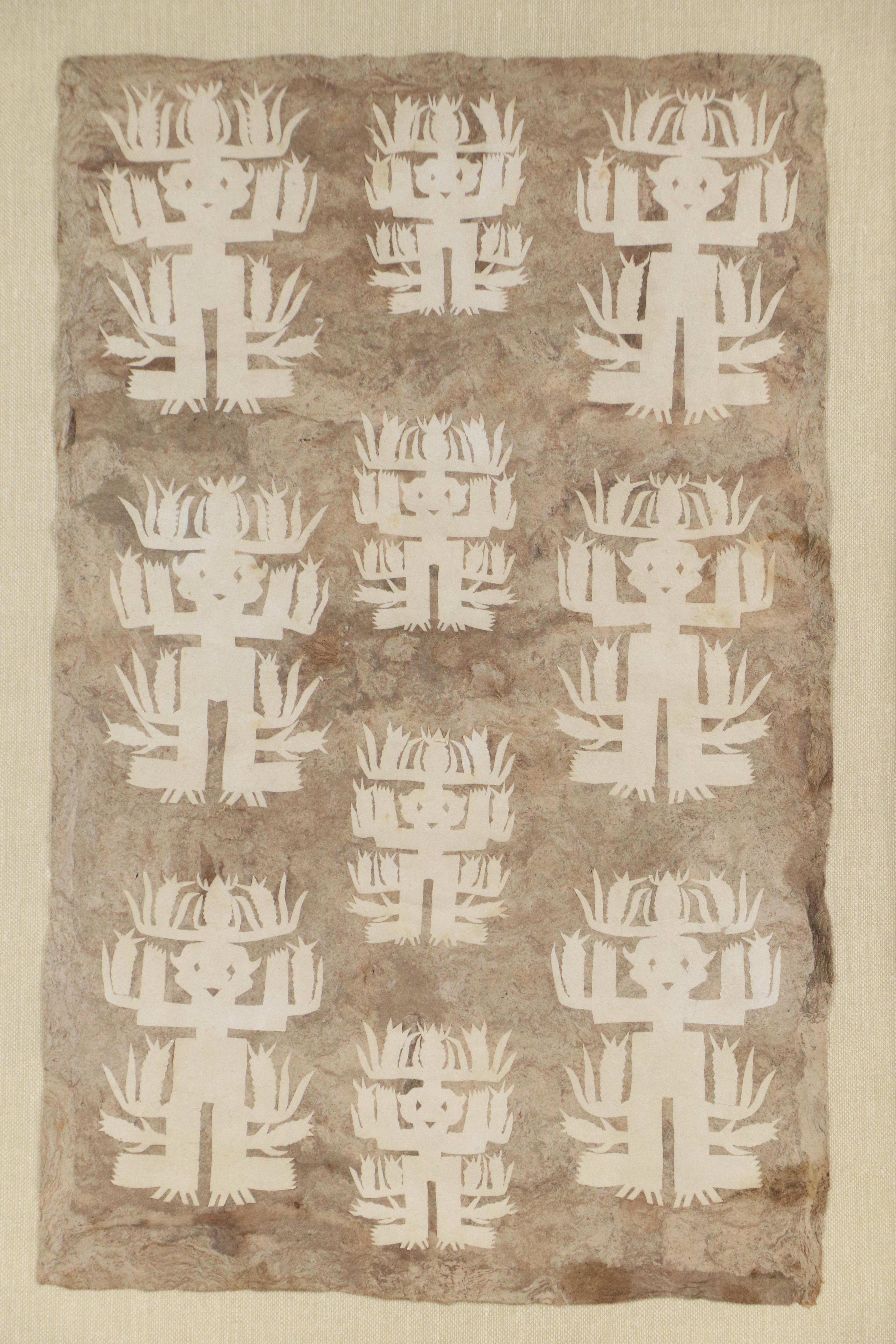 Mexican Otomi Folk Art Amate Paper Seed Spirit Painting