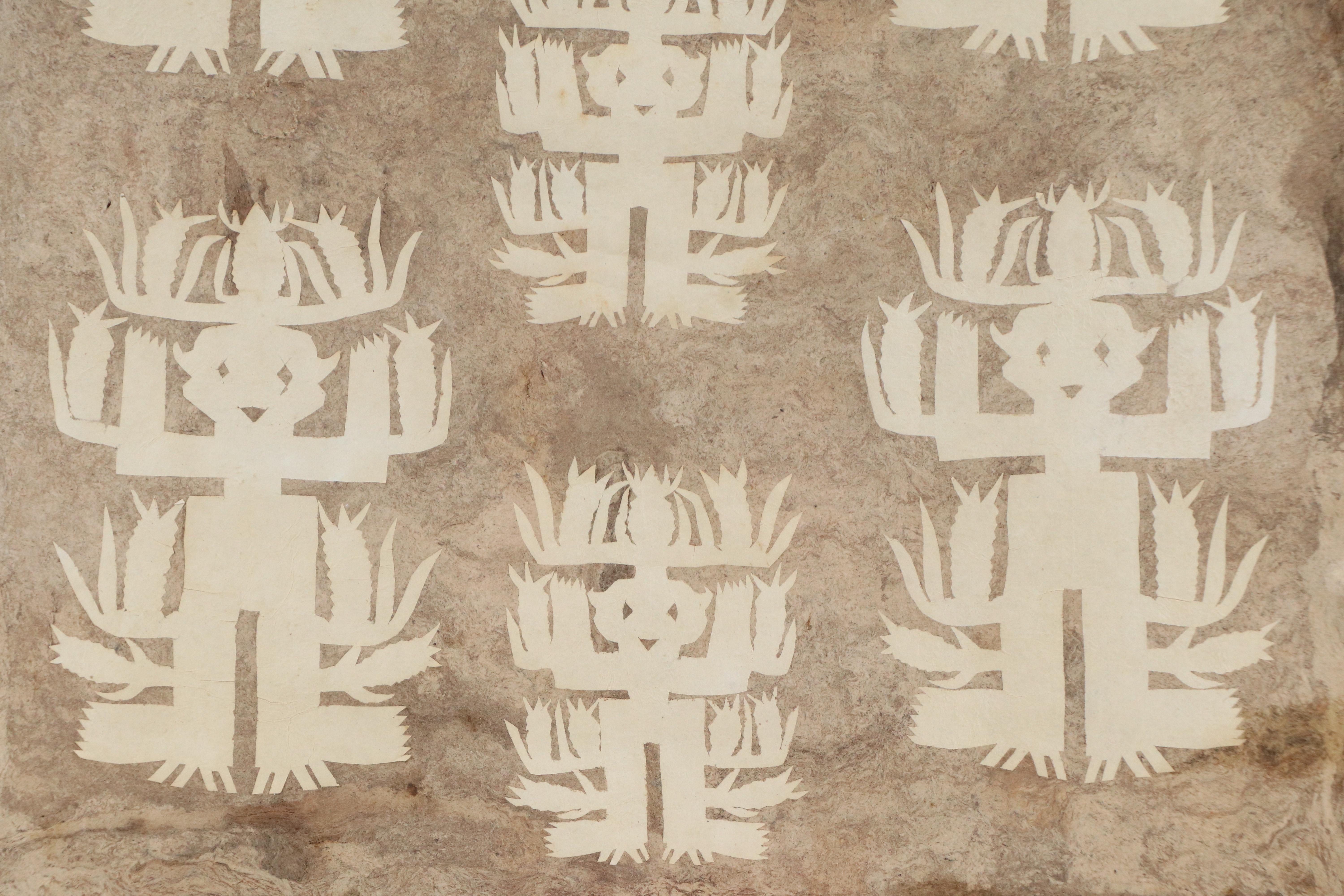 Mexican Otomi Folk Art Amate Paper Seed Spirit Painting