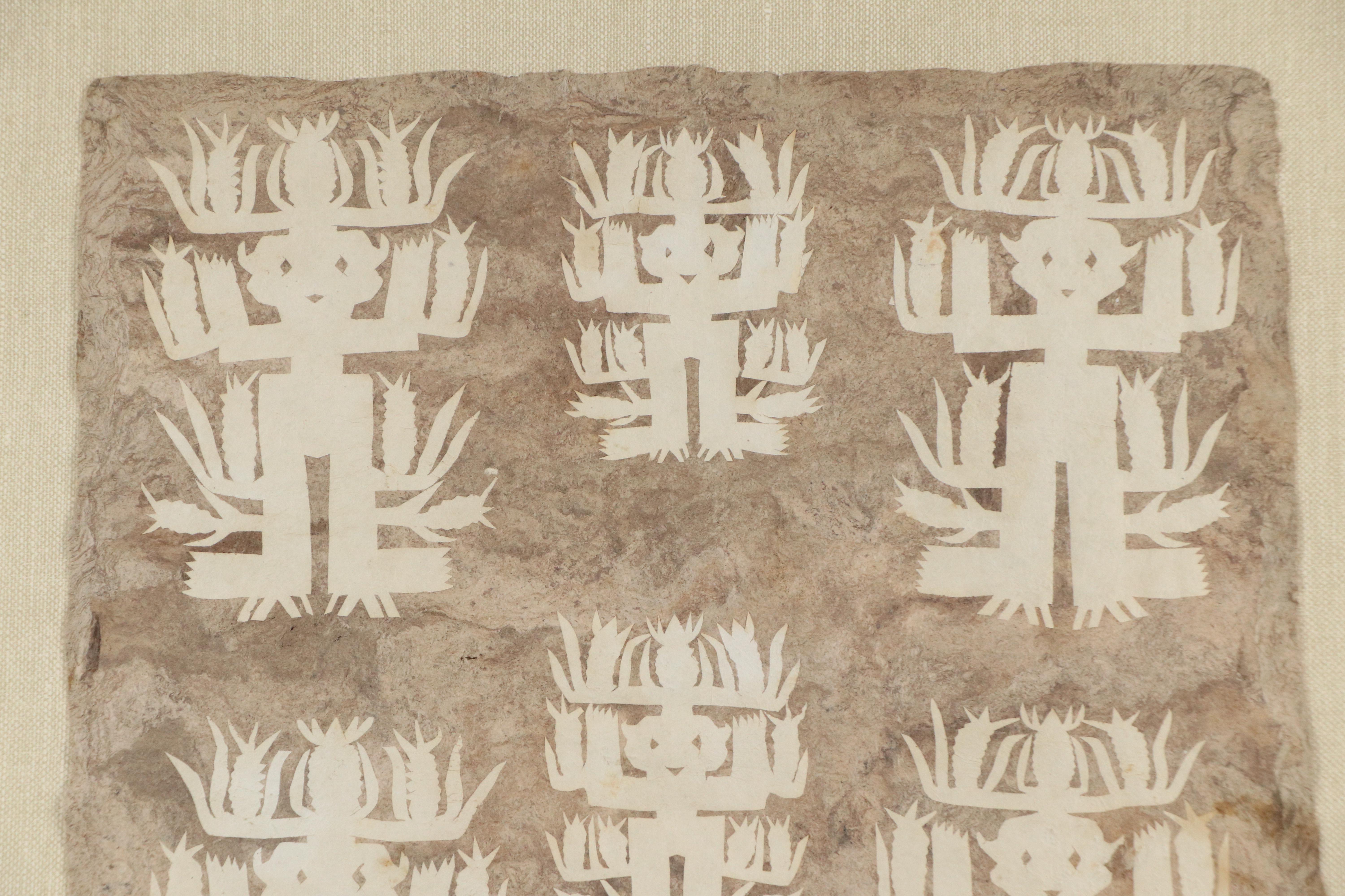 Mexican Otomi Folk Art Amate Paper Seed Spirit Painting