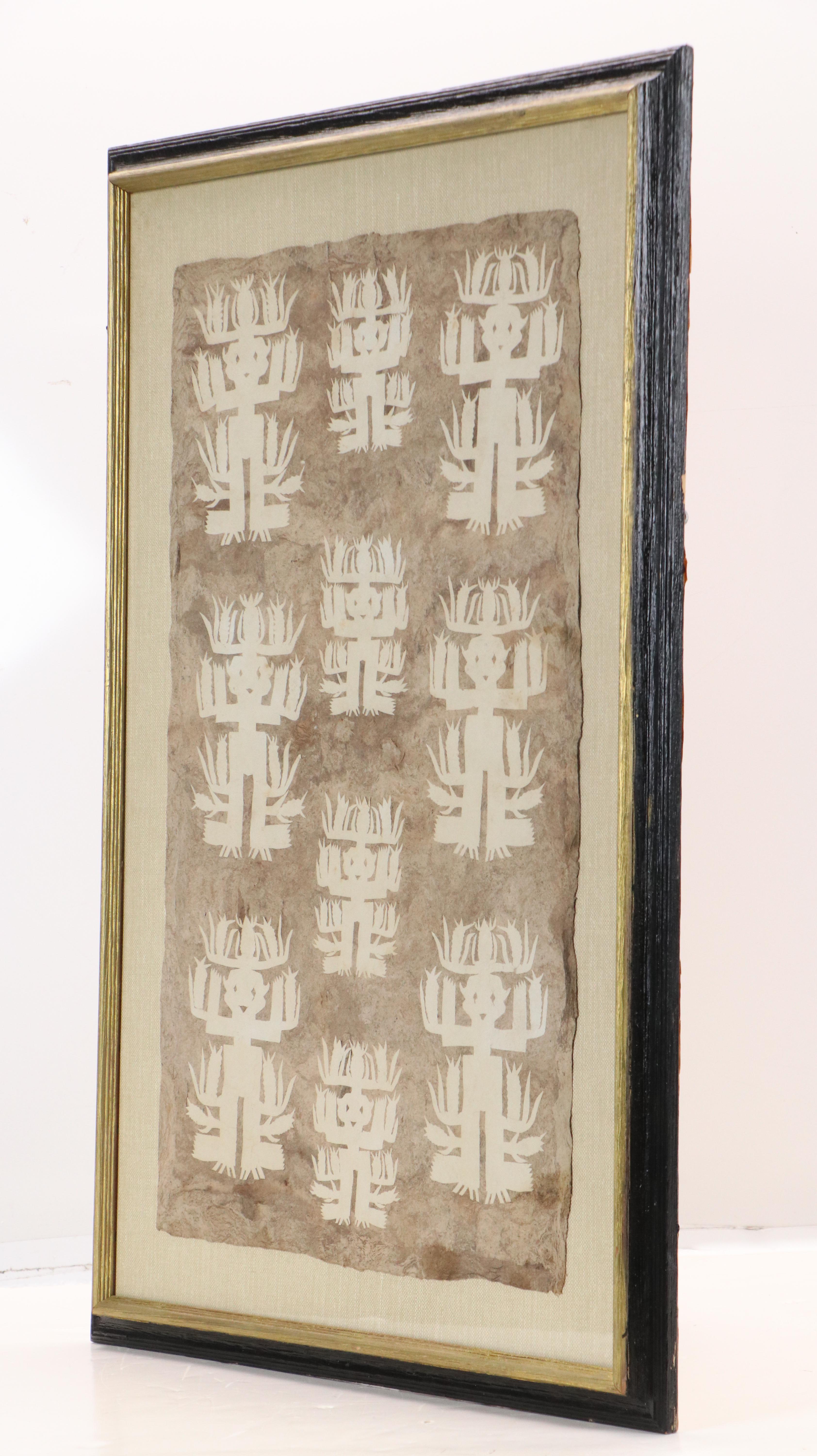 Mexican Otomi Folk Art Amate Paper Seed Spirit Painting