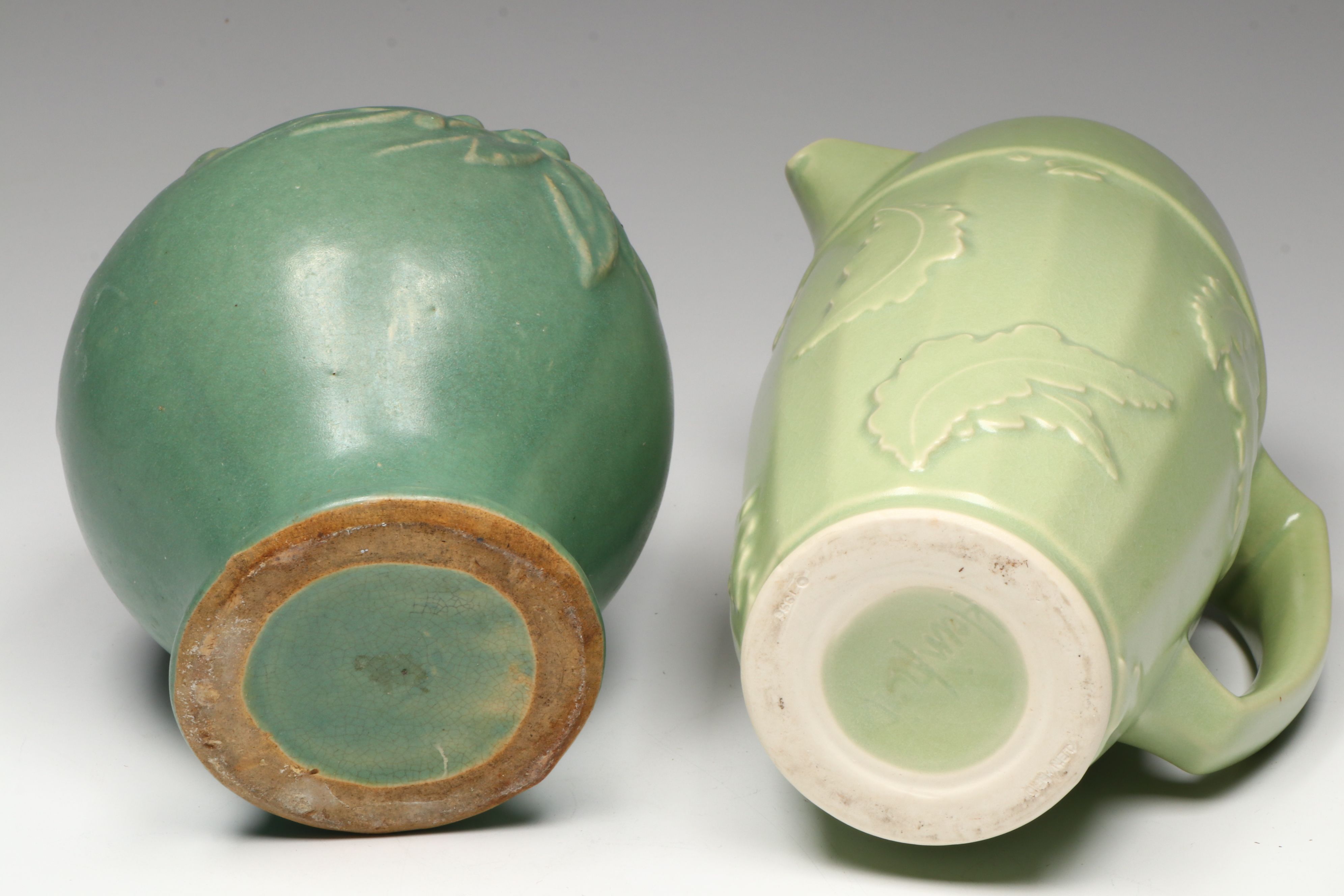 Klein Reid Pitcher, McCoy Bamboo Jardiniere and Other Ceramic Planters