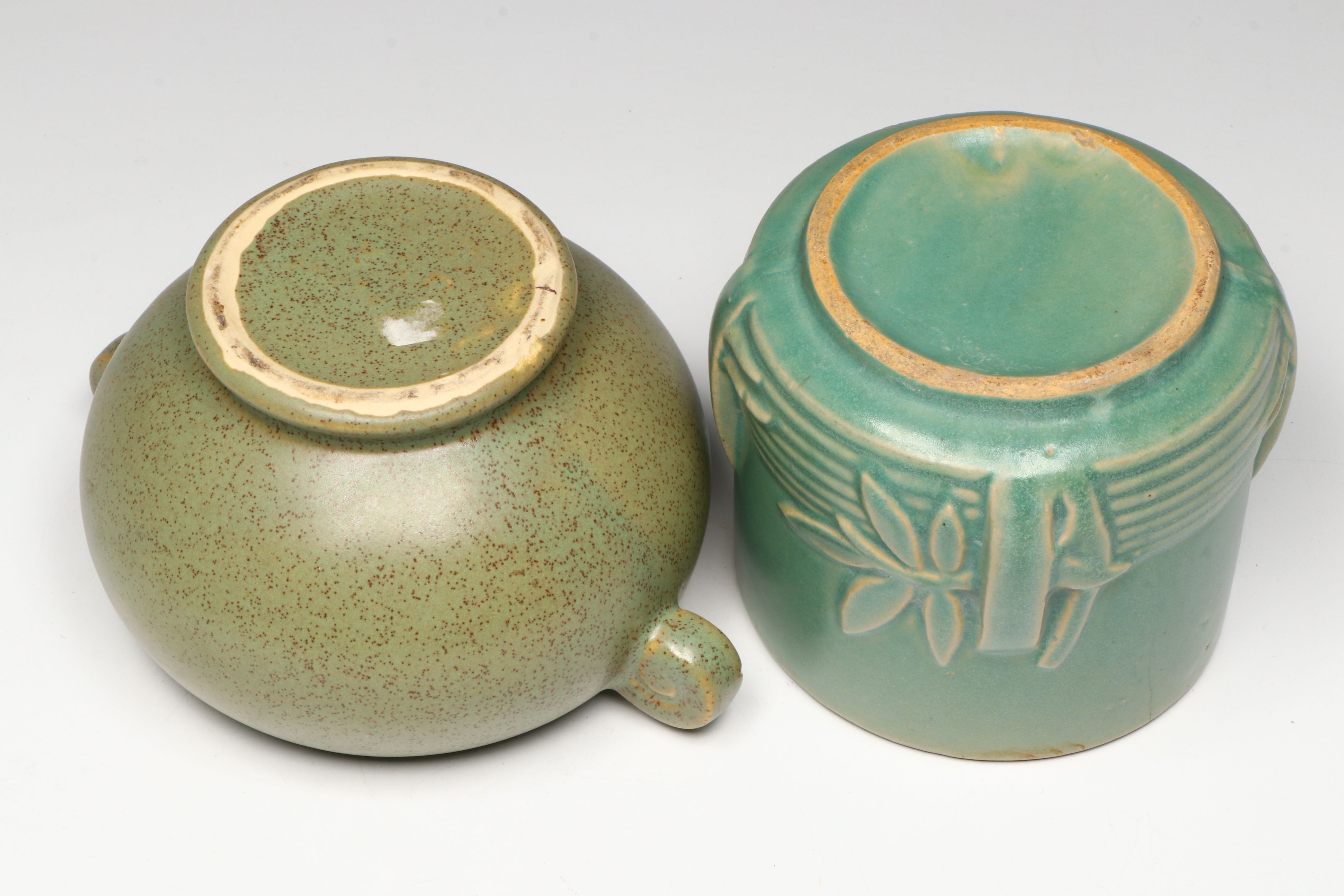 Klein Reid Pitcher, McCoy Bamboo Jardiniere and Other Ceramic Planters