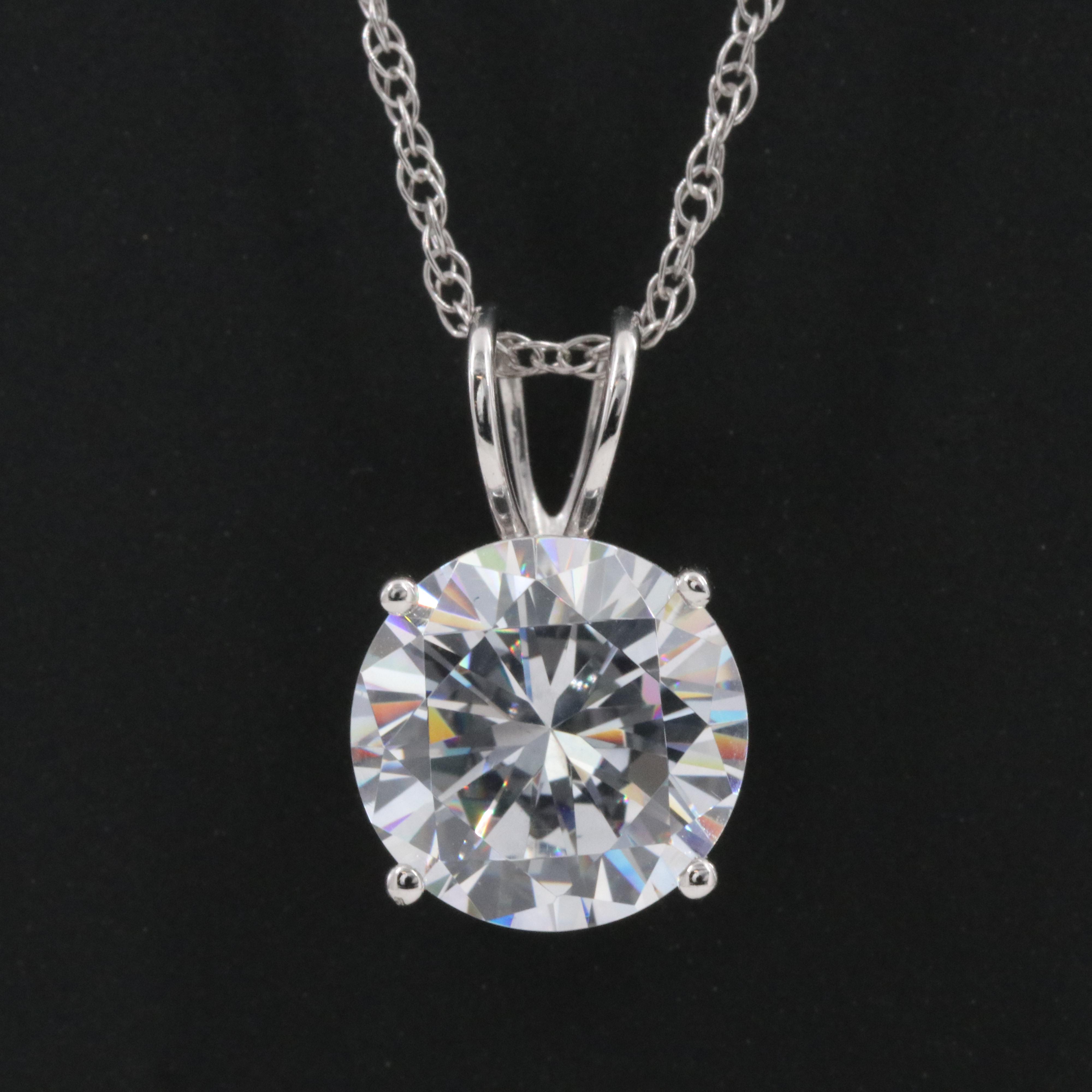 14K CZ Pendant Necklace