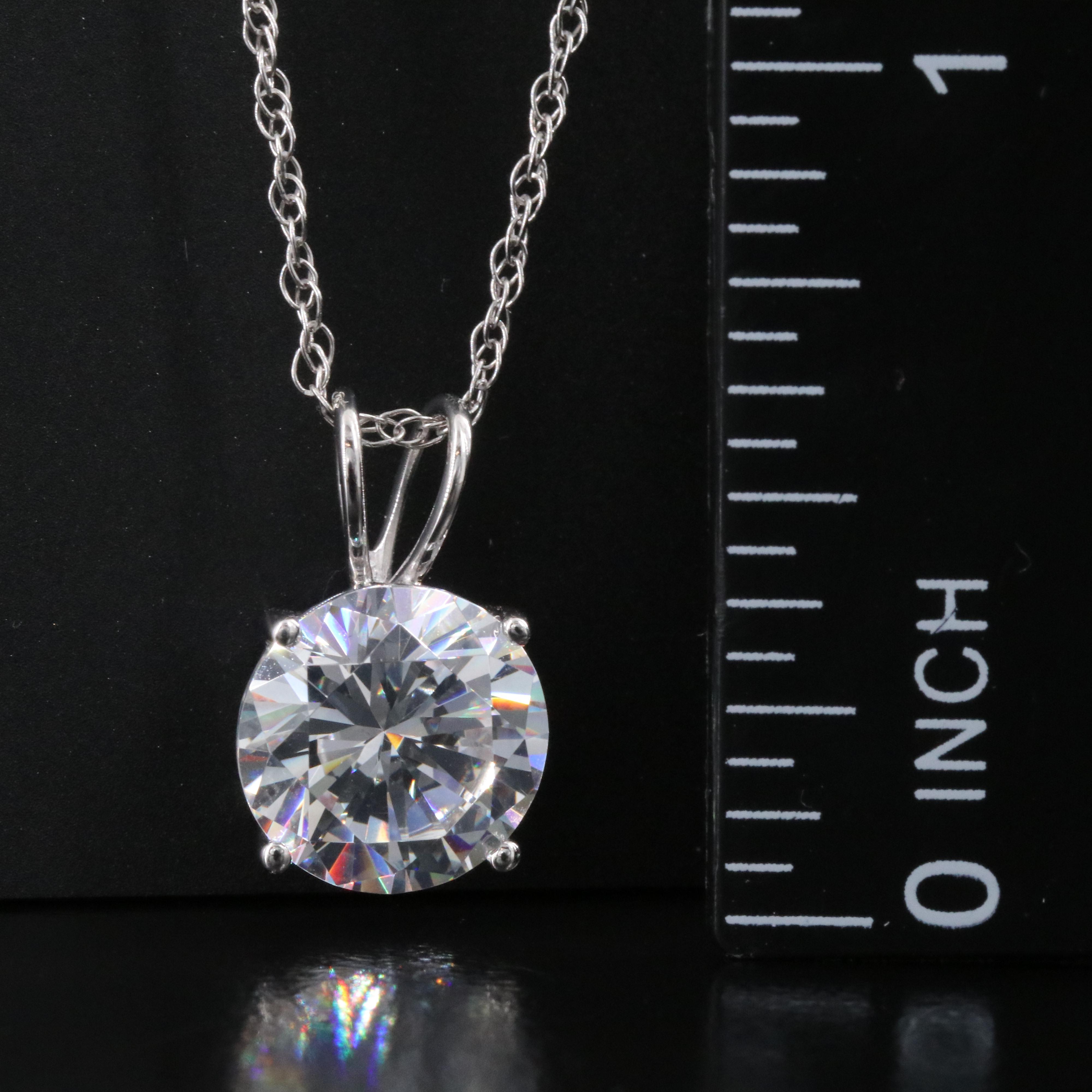 14K CZ Pendant Necklace