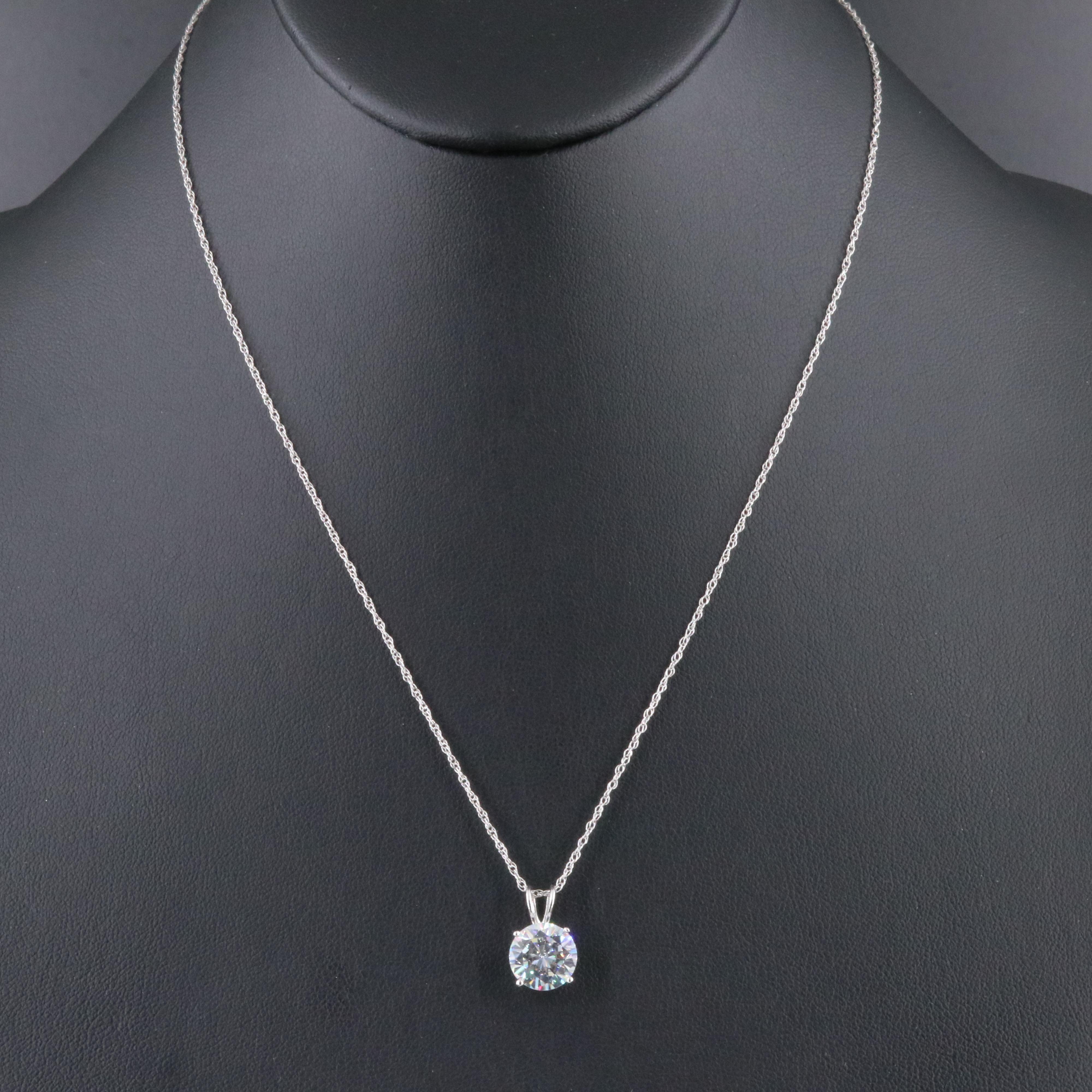 14K CZ Pendant Necklace