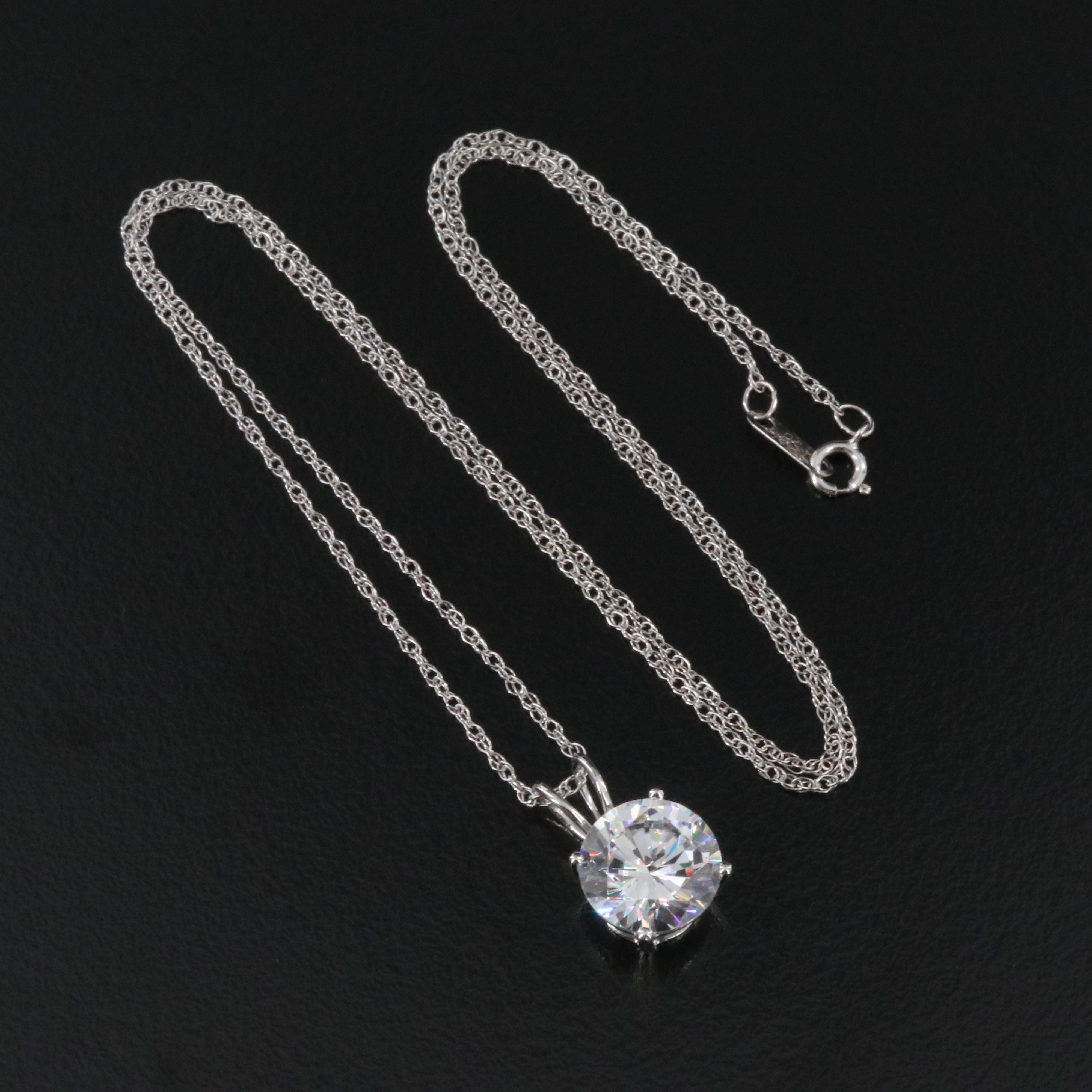 14K CZ Pendant Necklace