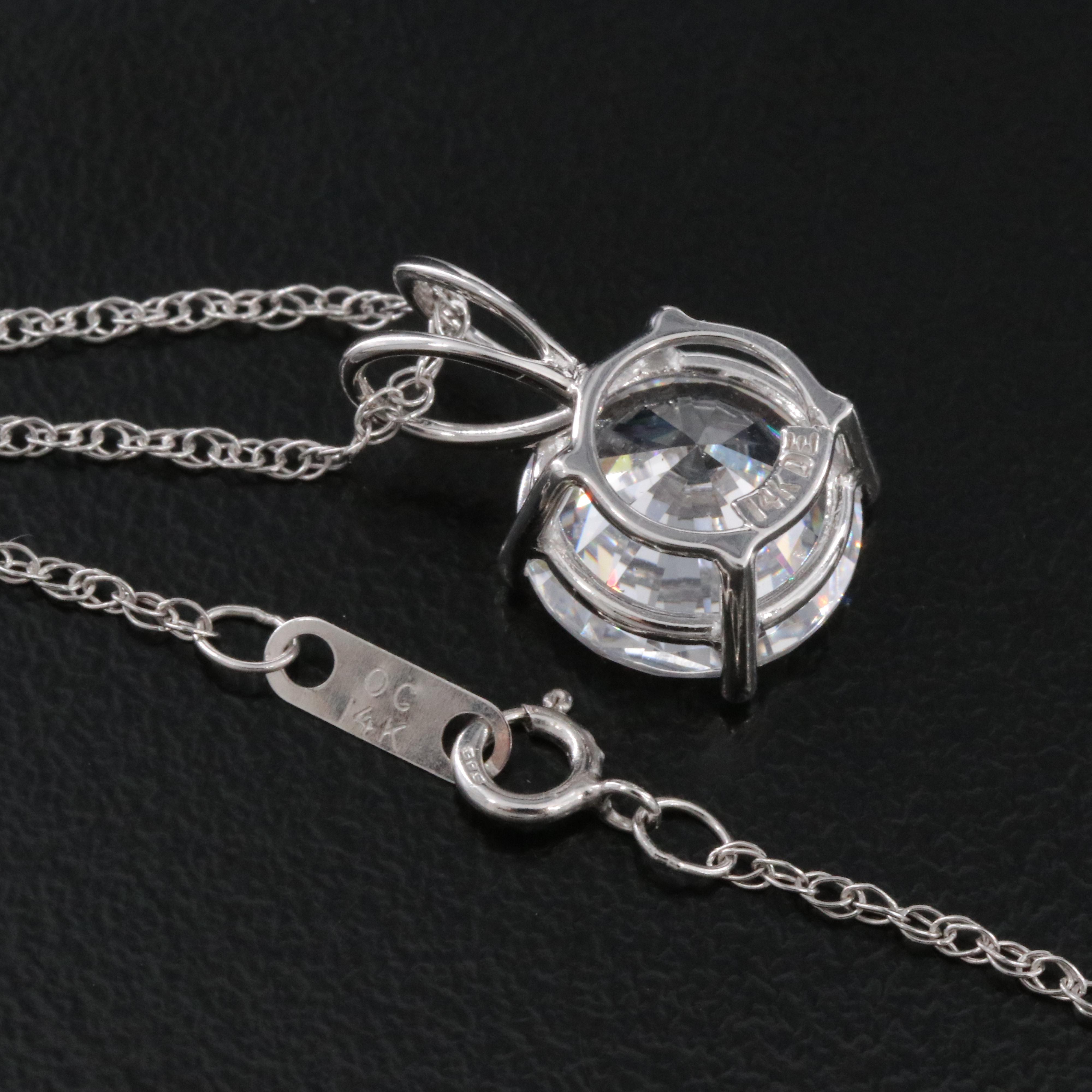 14K CZ Pendant Necklace