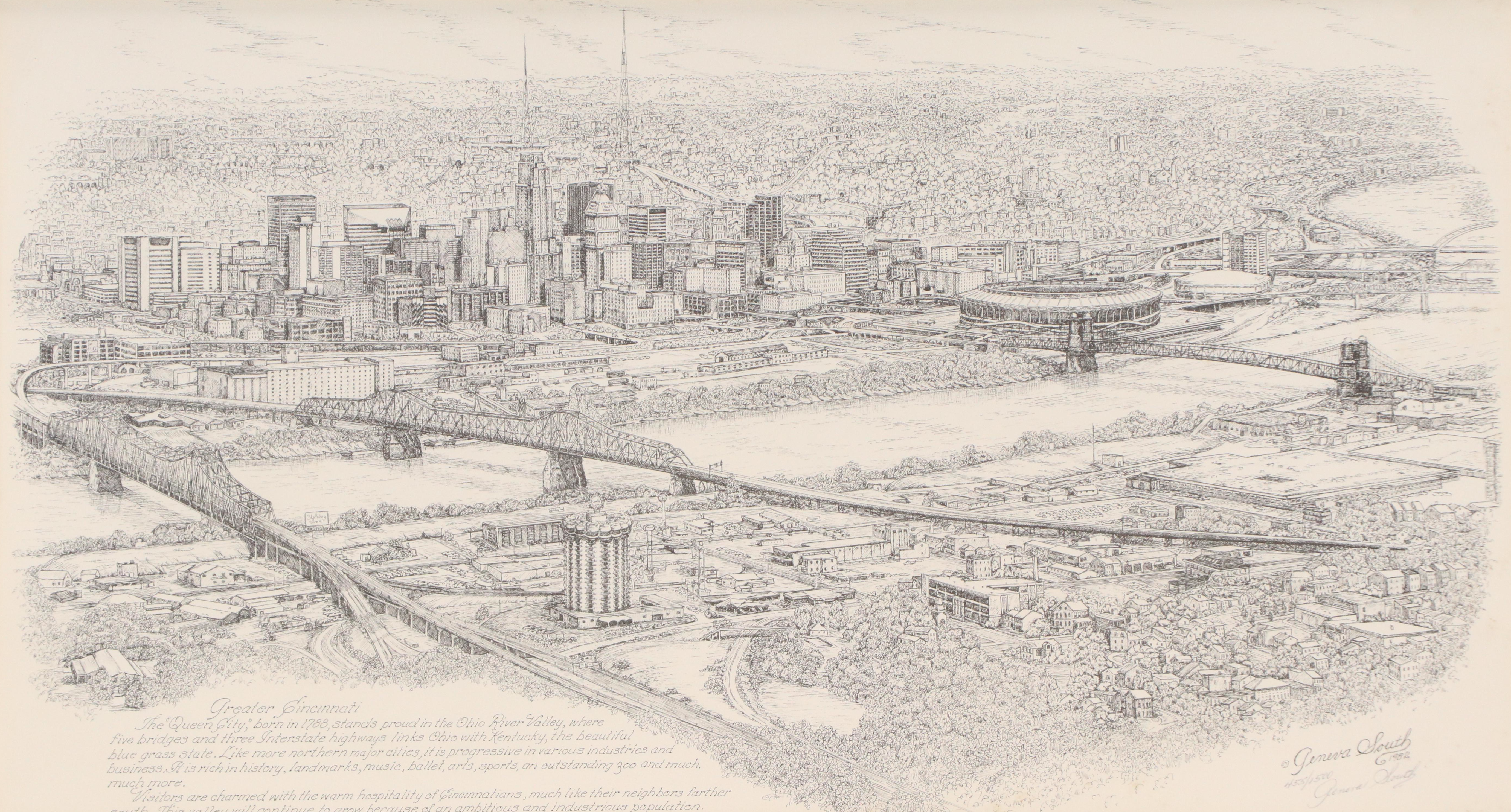 Geneva South Lithograph "Greater Cincinnati"
