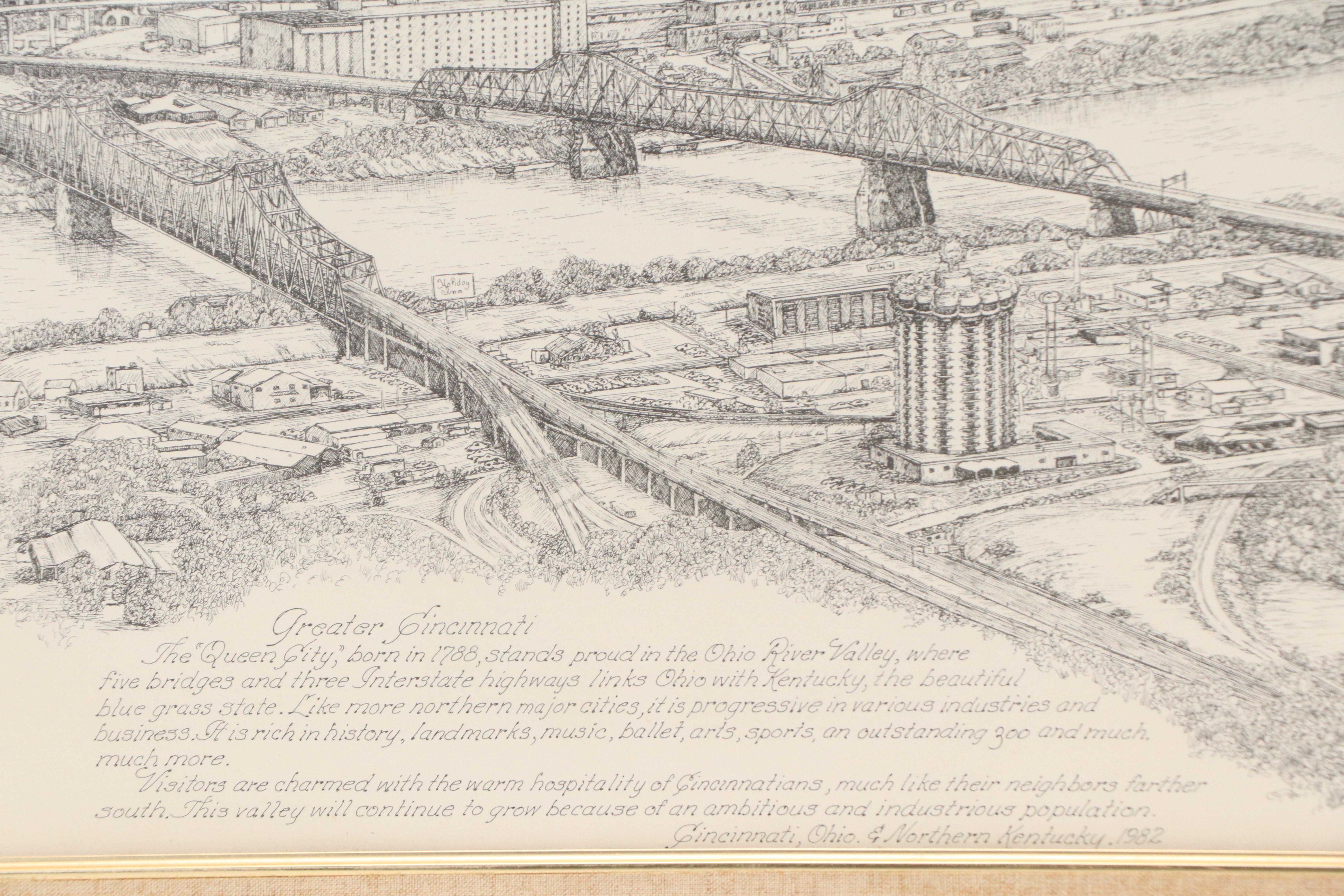 Geneva South Lithograph "Greater Cincinnati"