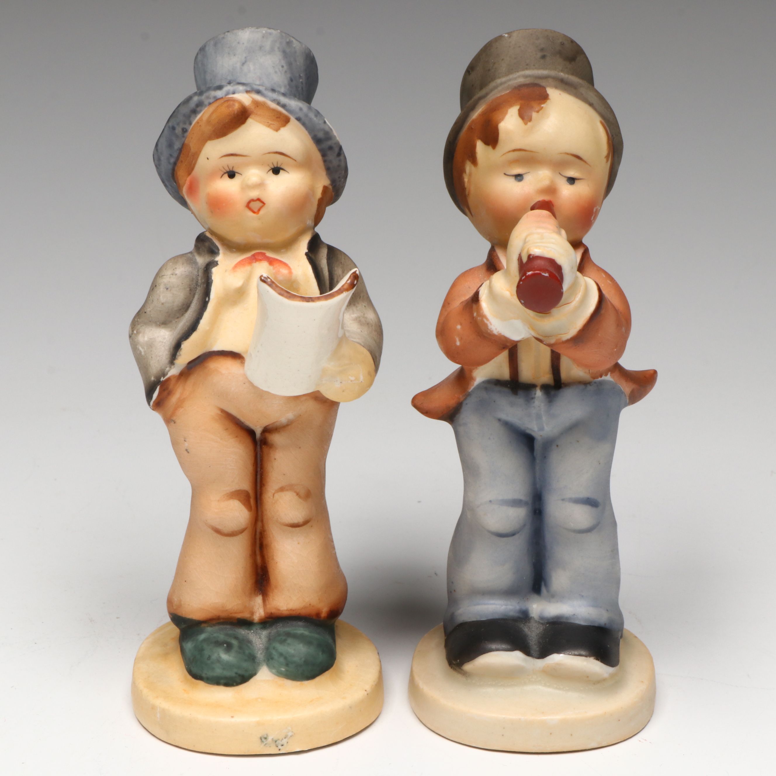 Porcelain Boy and Bulldog Figurines