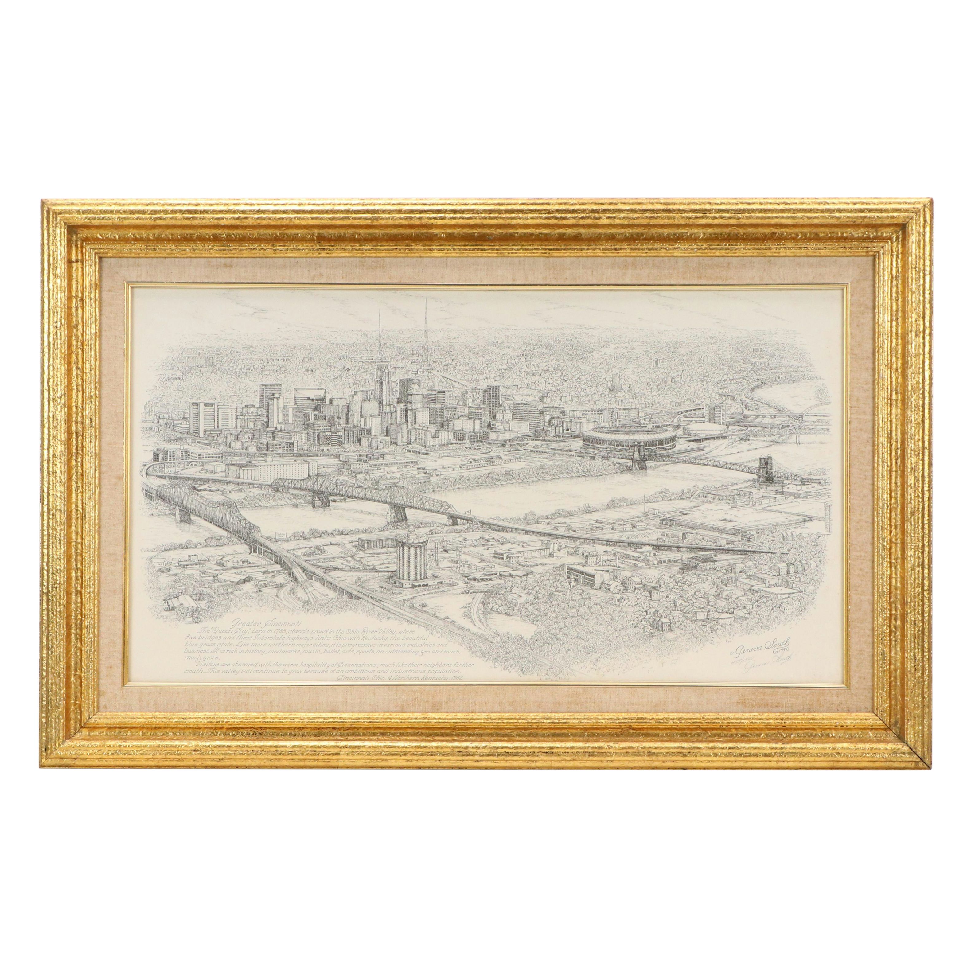 Geneva South Lithograph "Greater Cincinnati"