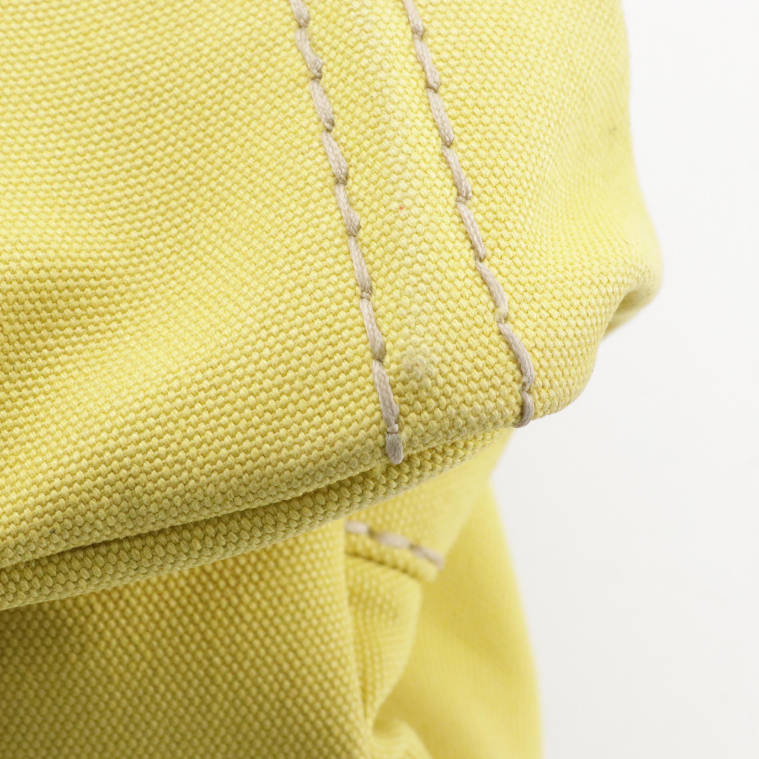 Prada Large Canapa Logo Tote in Ananas Yellow Canvas