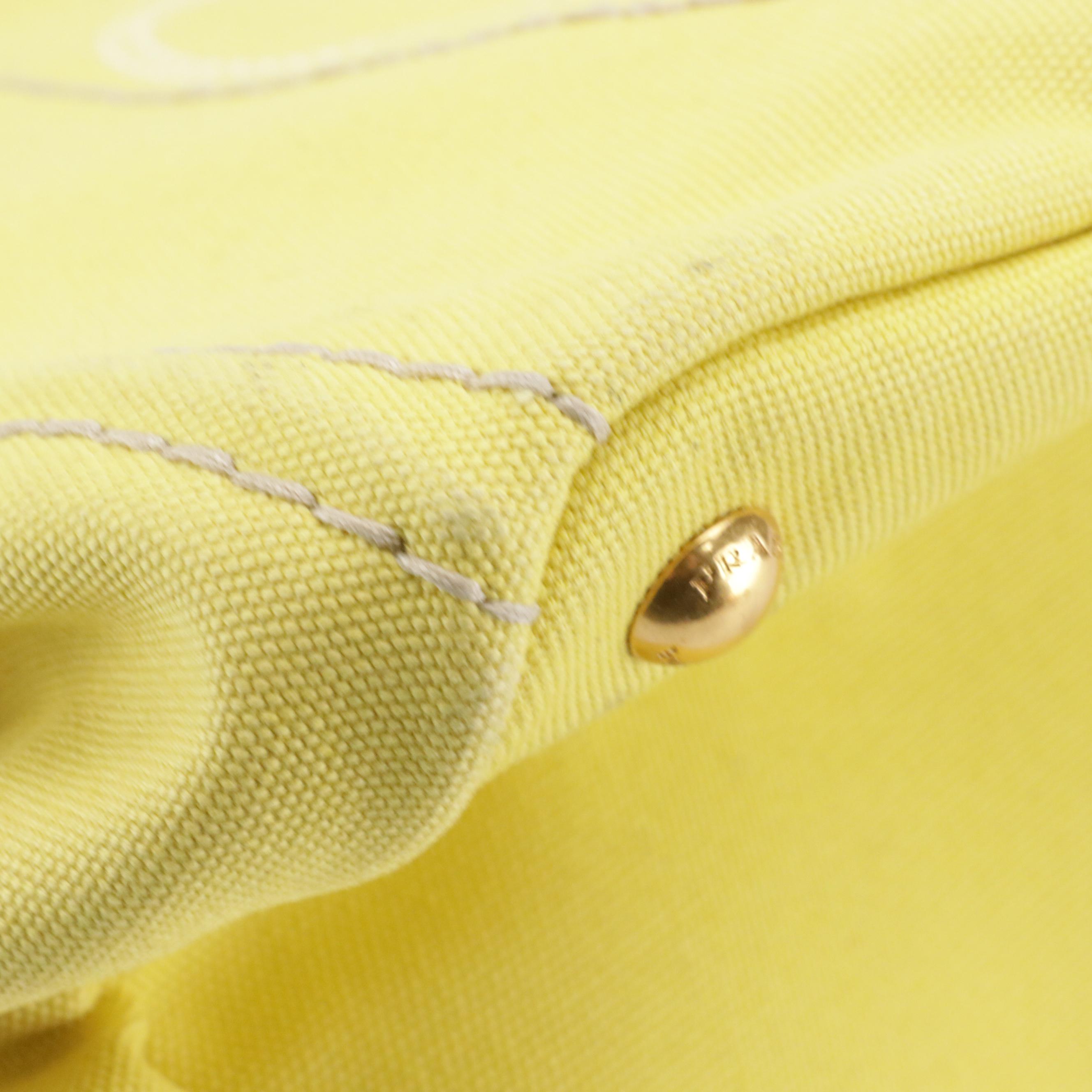 Prada Large Canapa Logo Tote in Ananas Yellow Canvas