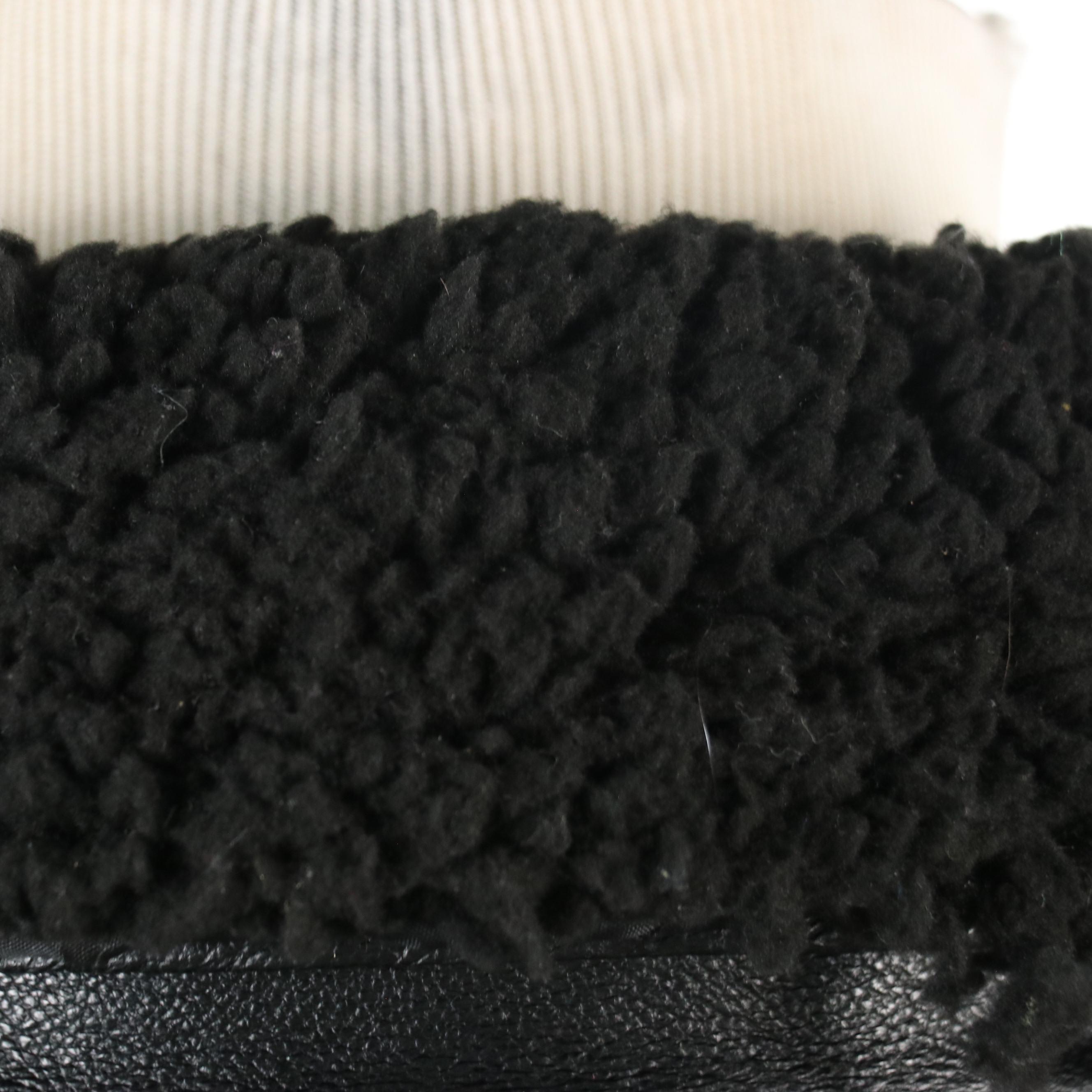 Men's The Bradford Exchange Leather Biker Jacket with Patches and Sherpa Collar