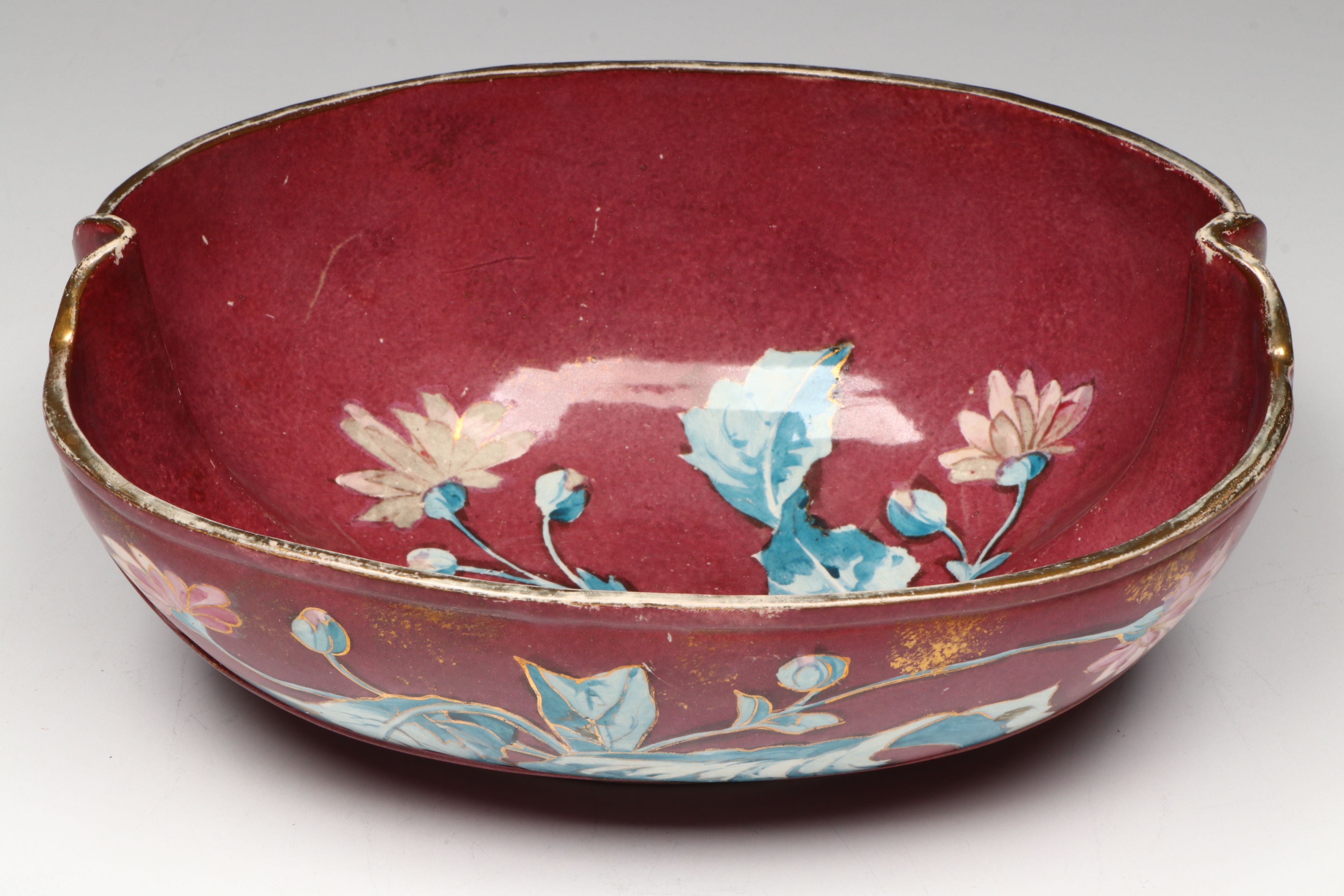 Nora Fenton Porcelain Basket, Toyo Porcelain Birds, and Porcelain Floral Bowl