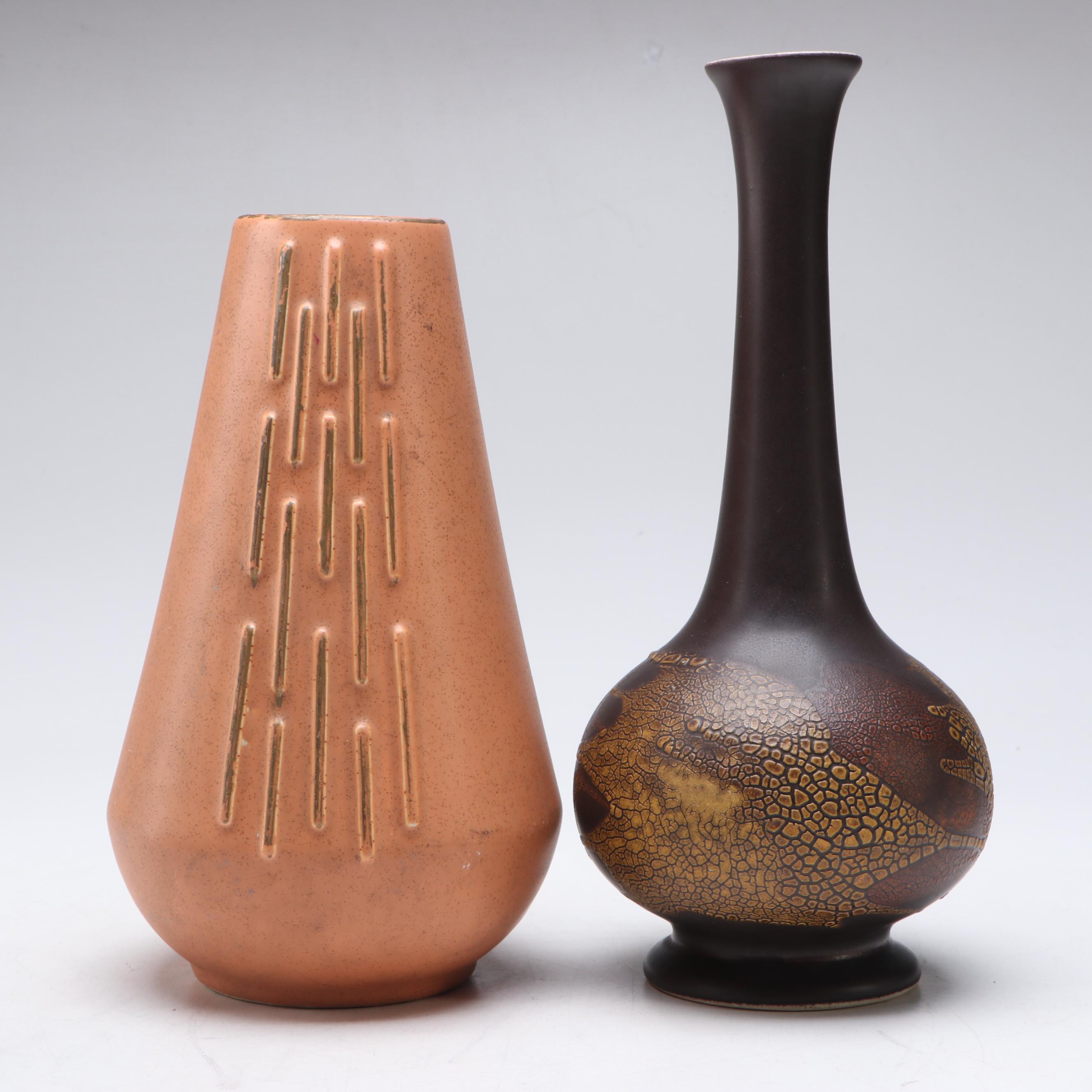 Royal Haeger "Earth Wrap," McCoy and Danish Art Pottery Vases