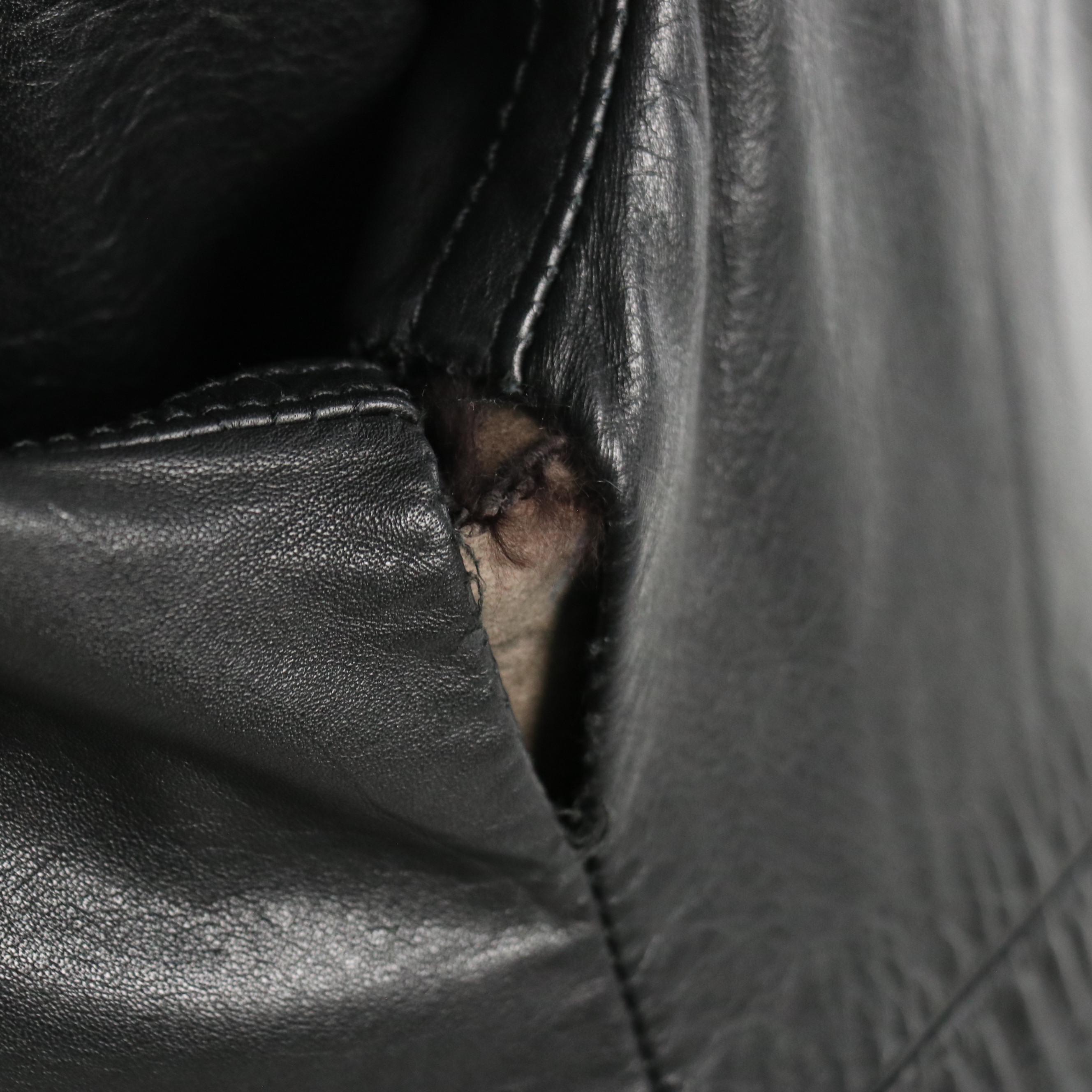 Reversible Sheared Beaver Fur/Leather Stroller Coat with Fox Fur Collar