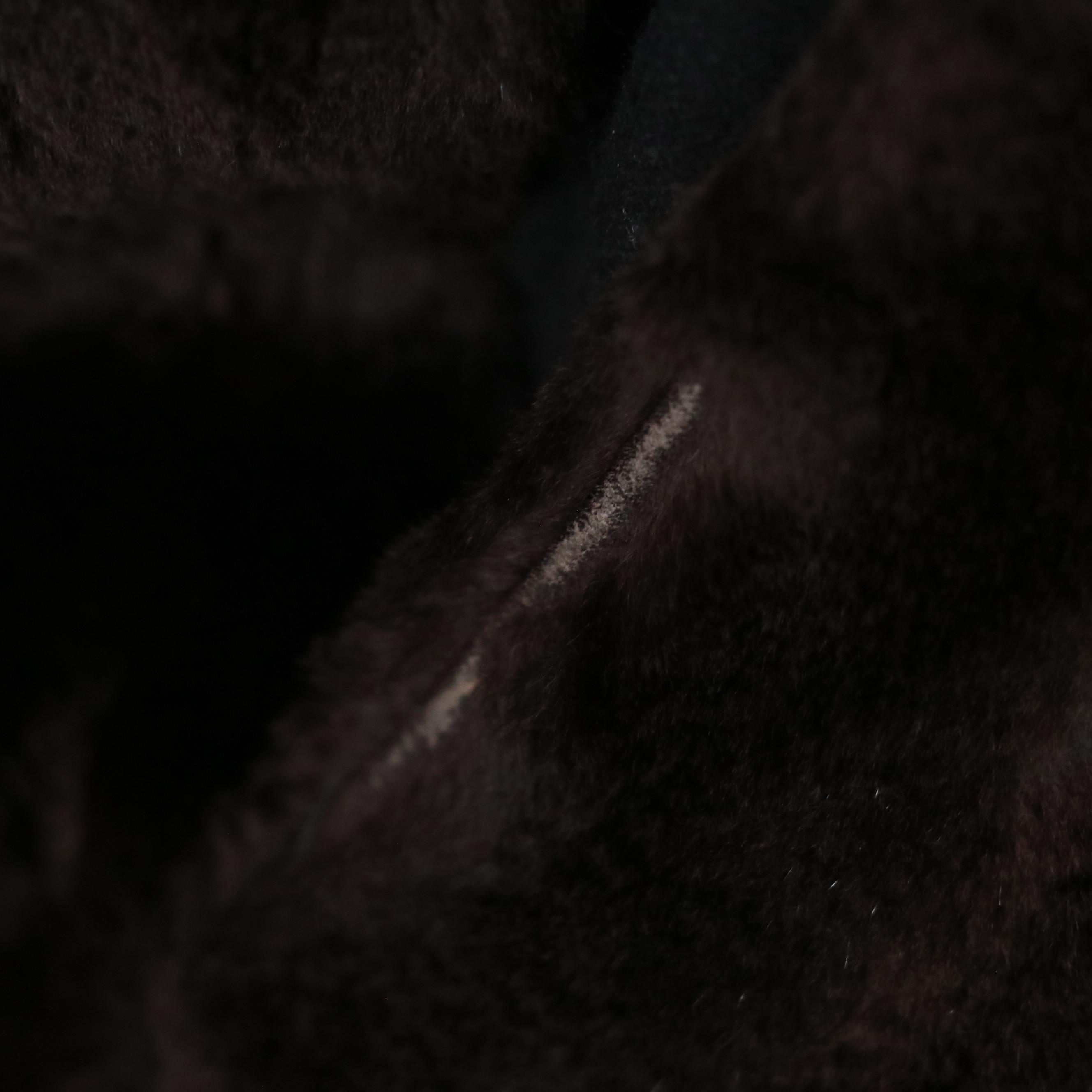 Reversible Sheared Beaver Fur/Leather Stroller Coat with Fox Fur Collar