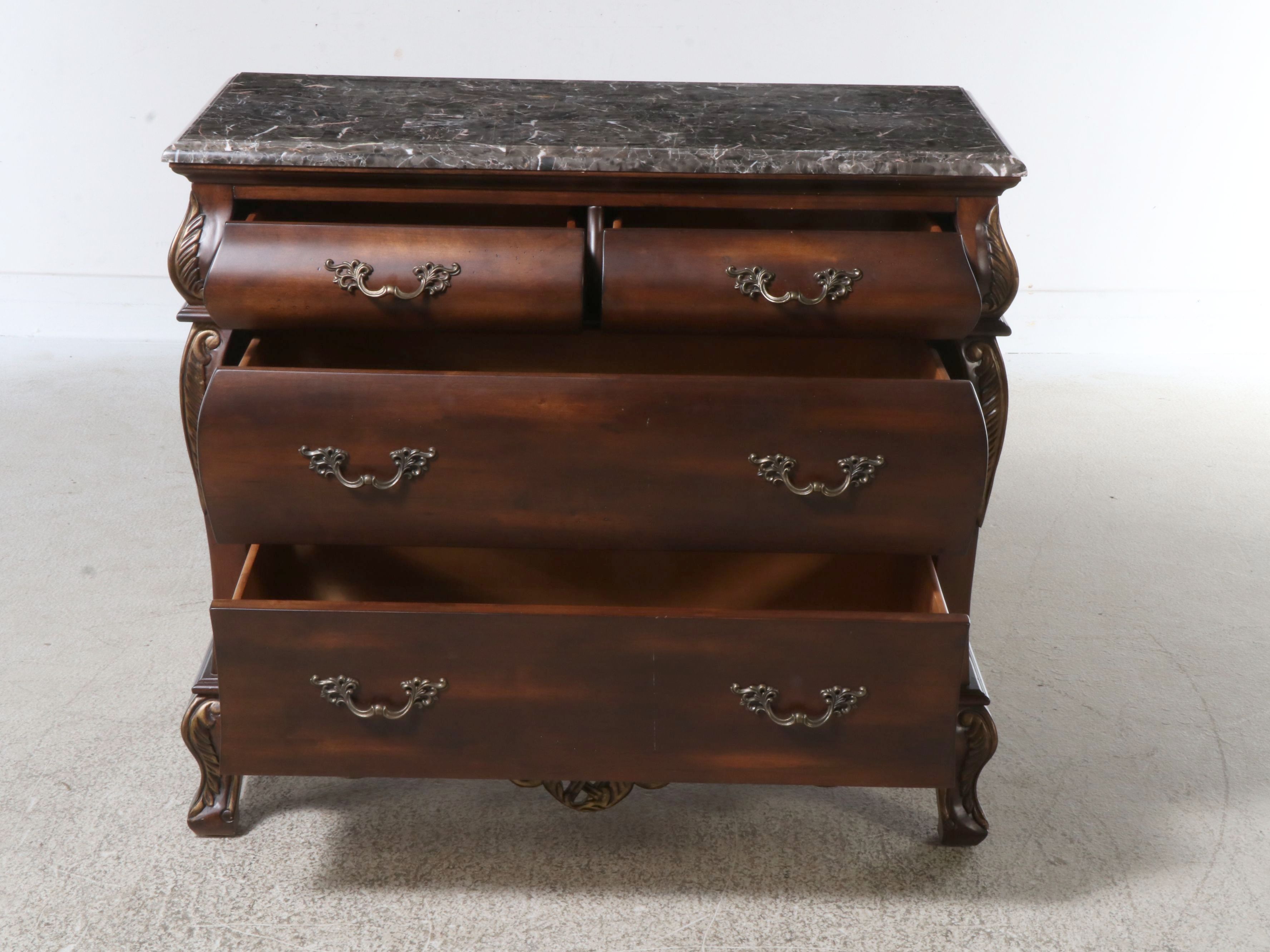 Baroque Style Chest of Drawers with Wall Mirror