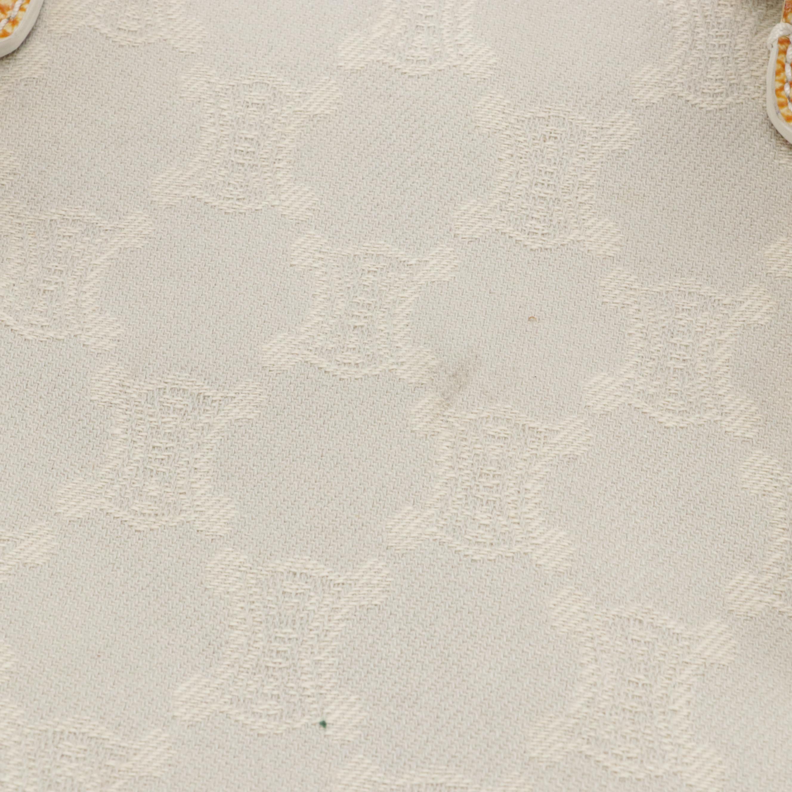 Celine Light Grey Macadam Canvas Tote Bag with Shiny Embossed Leather Trim