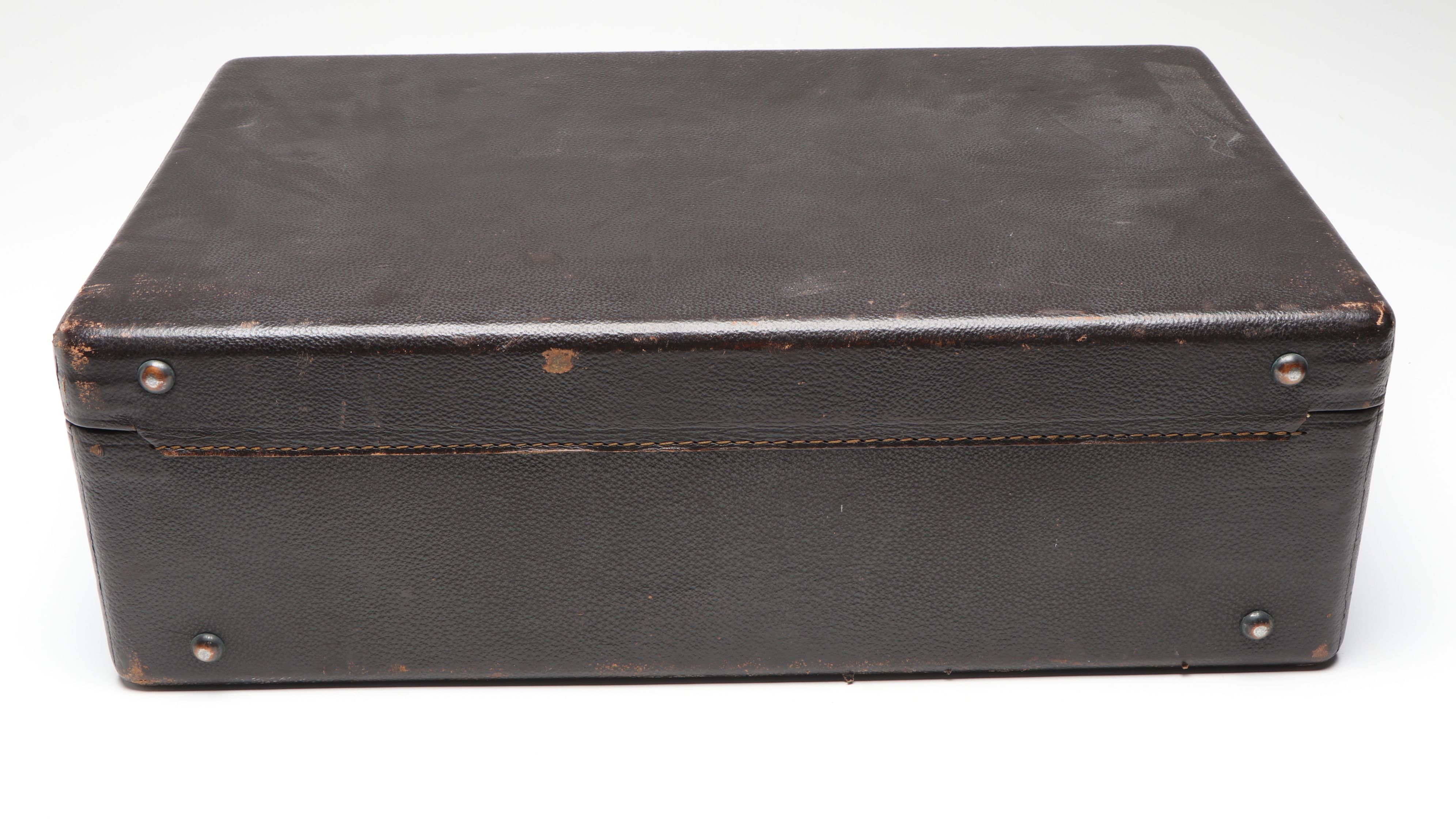 Art Deco Glass and Celluloid Vanity Set and Case, Early to Mid-20th Century