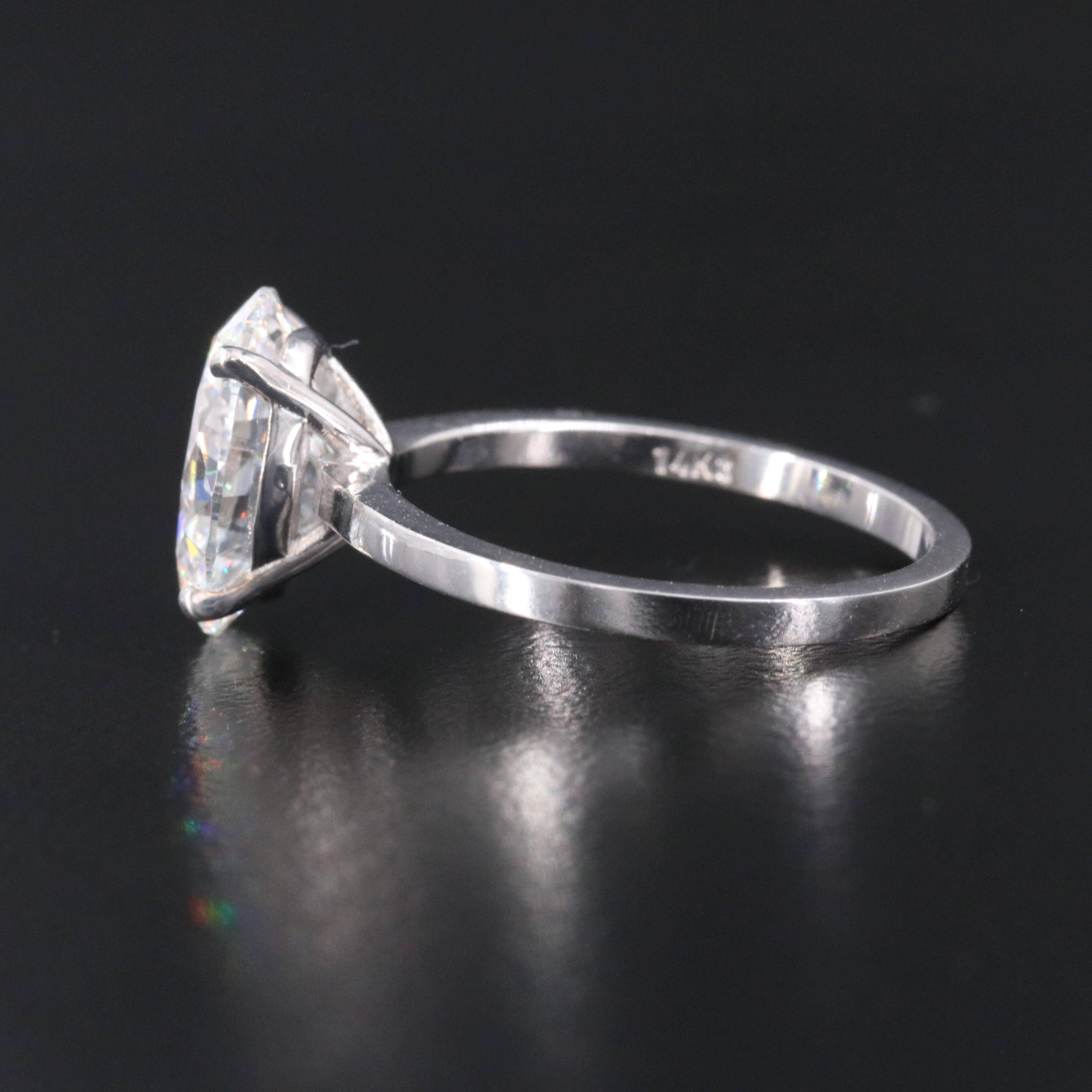 14K 3.05 CT Lab Grown Diamond Solitaire Ring with IGI Report