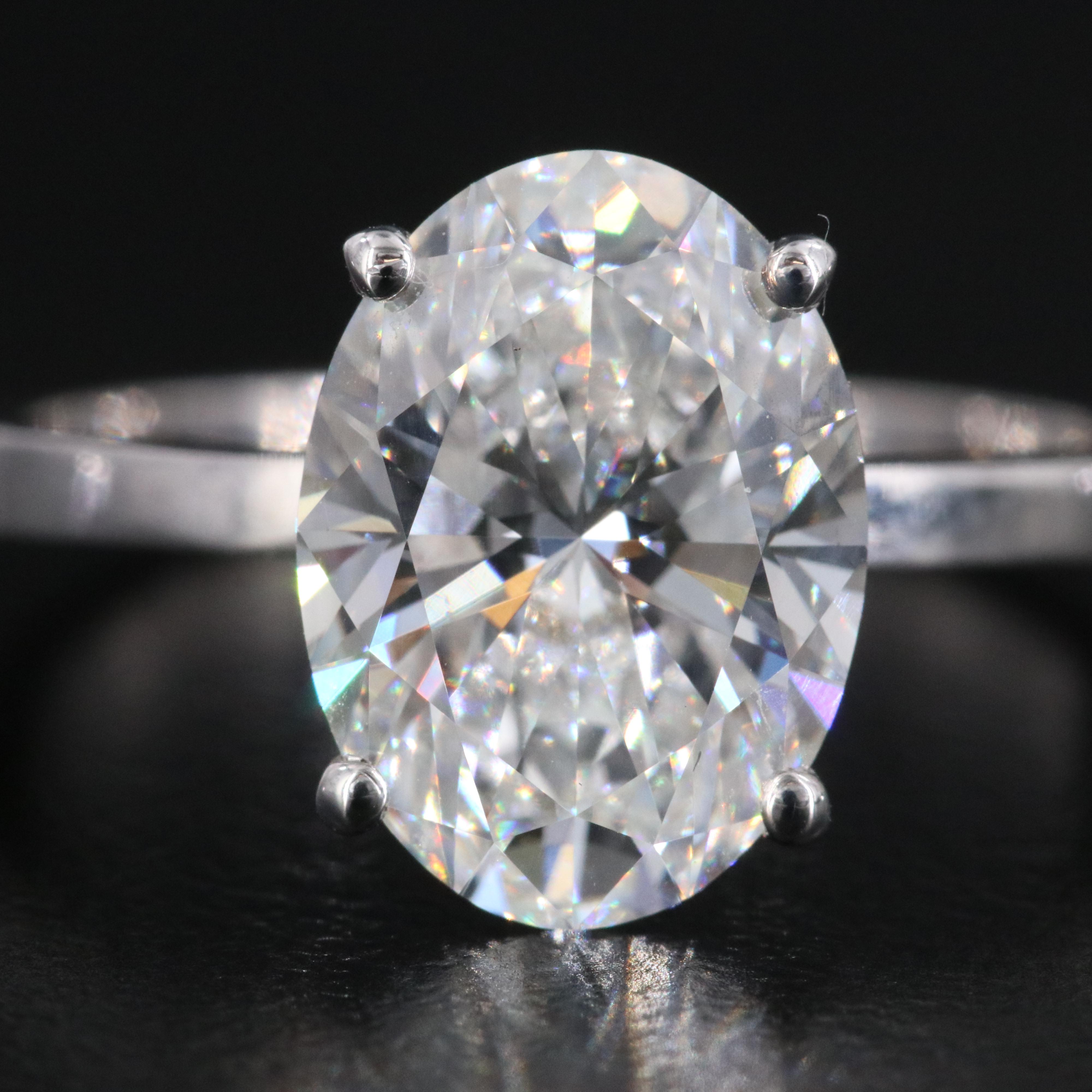 14K 3.05 CT Lab Grown Diamond Solitaire Ring with IGI Report