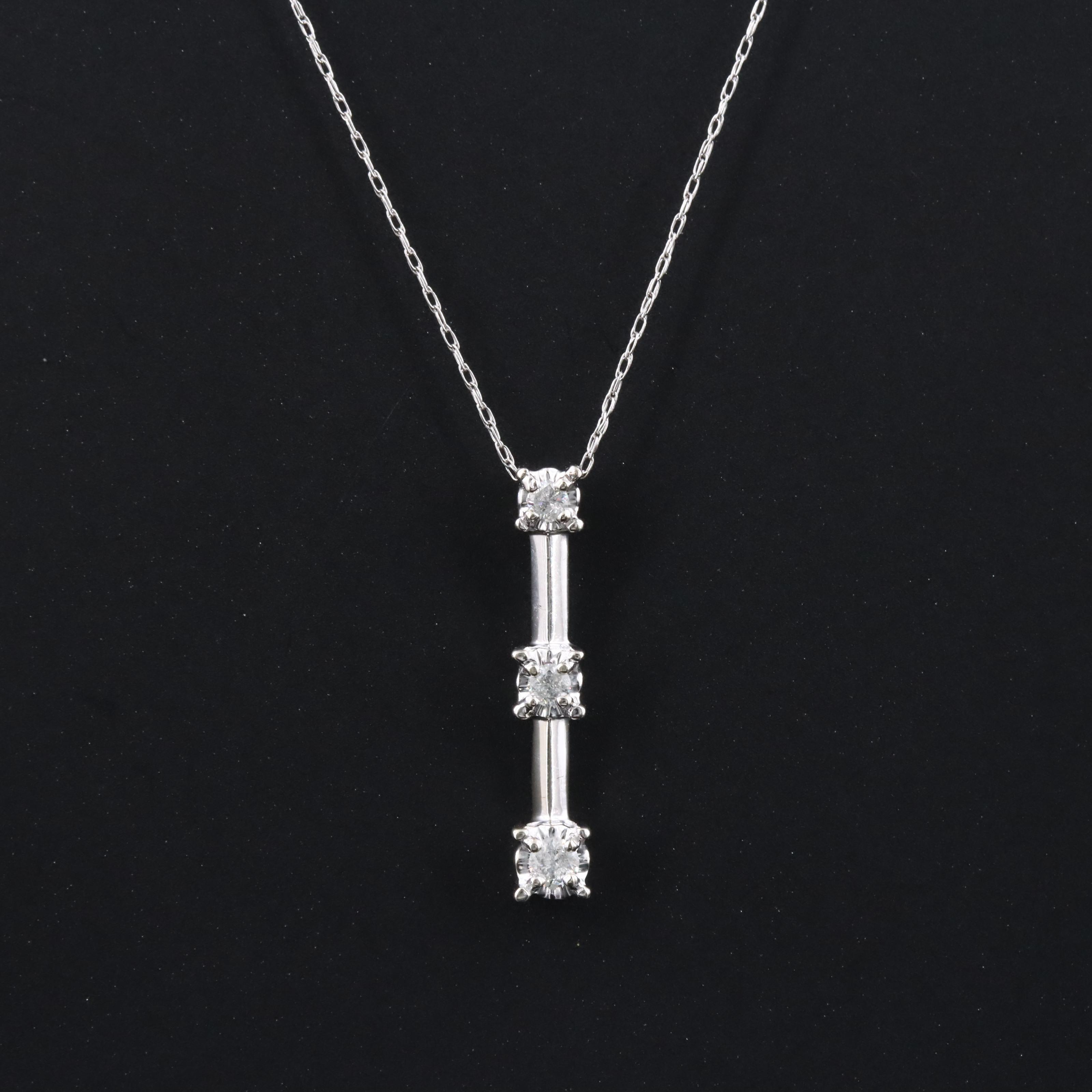 10K 0.15 CTW Diamond Pendant on 14K Chain