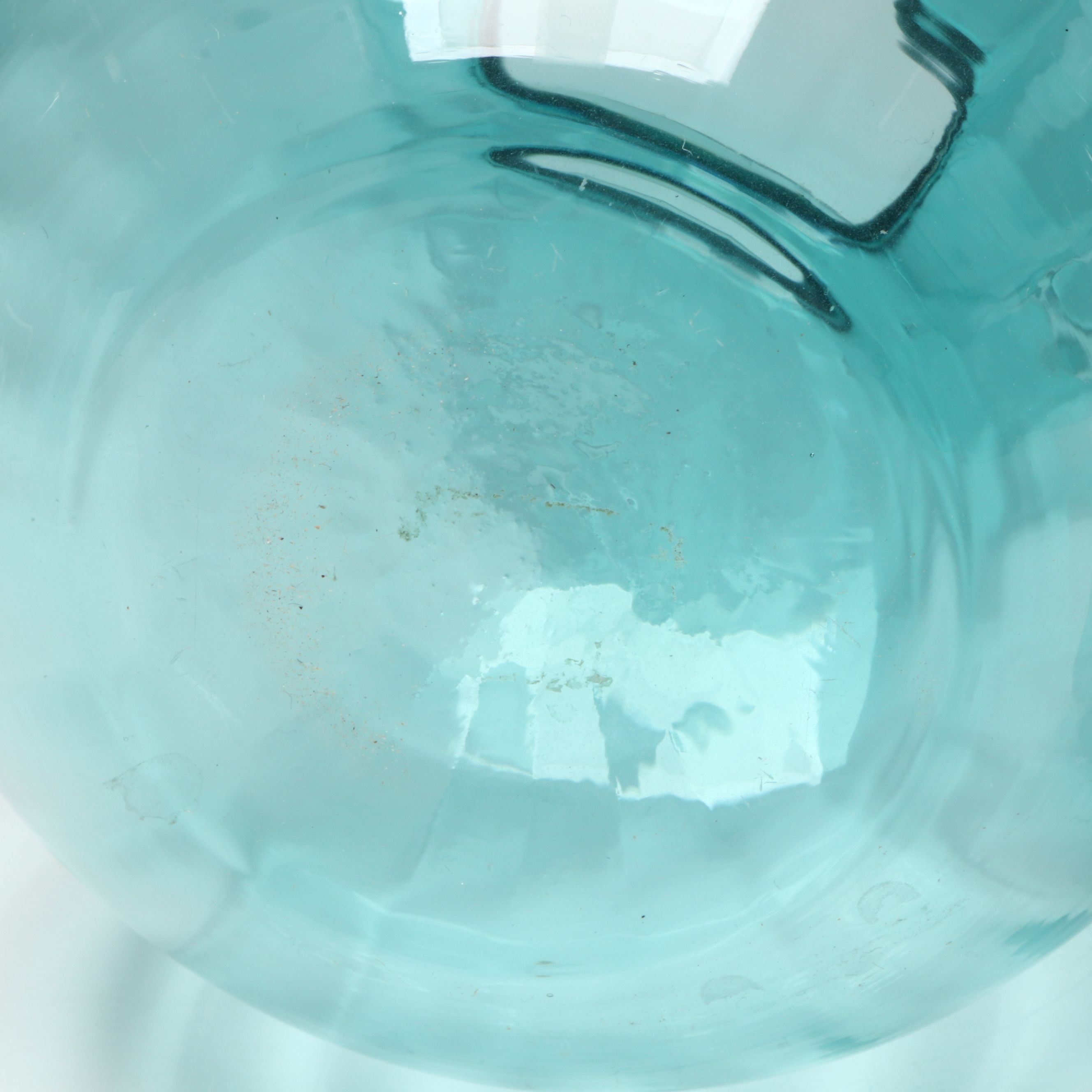 Blue Glass Vase with Blue Frosted Glass Bud Vase