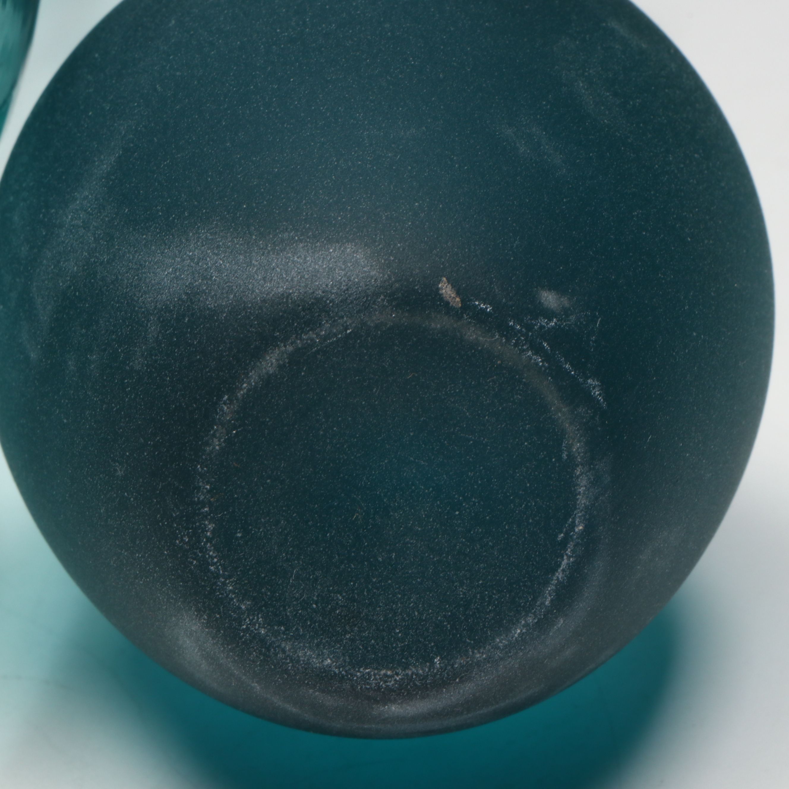 Blue Glass Vase with Blue Frosted Glass Bud Vase