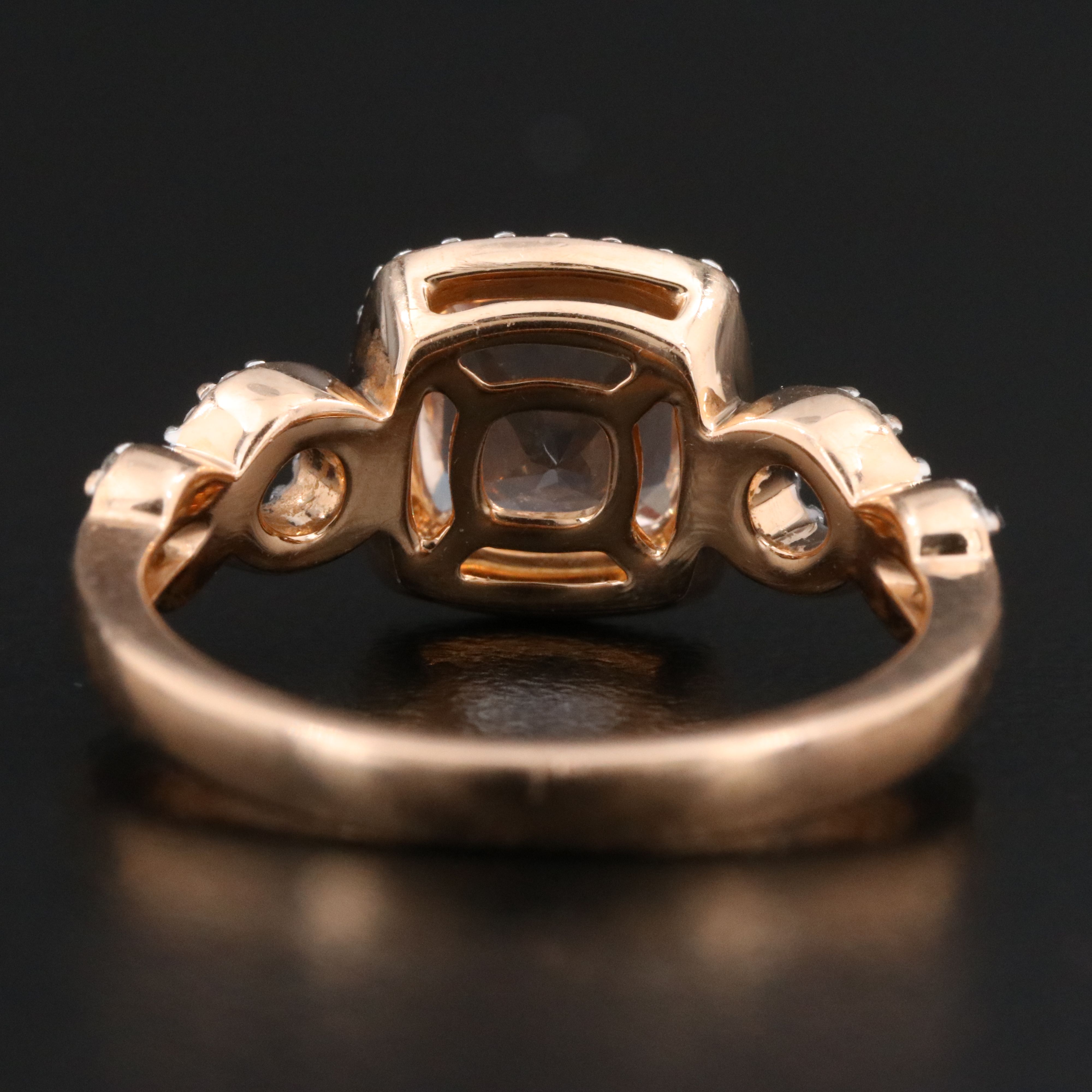 14K Rose Gold Morganite and Diamond Ring