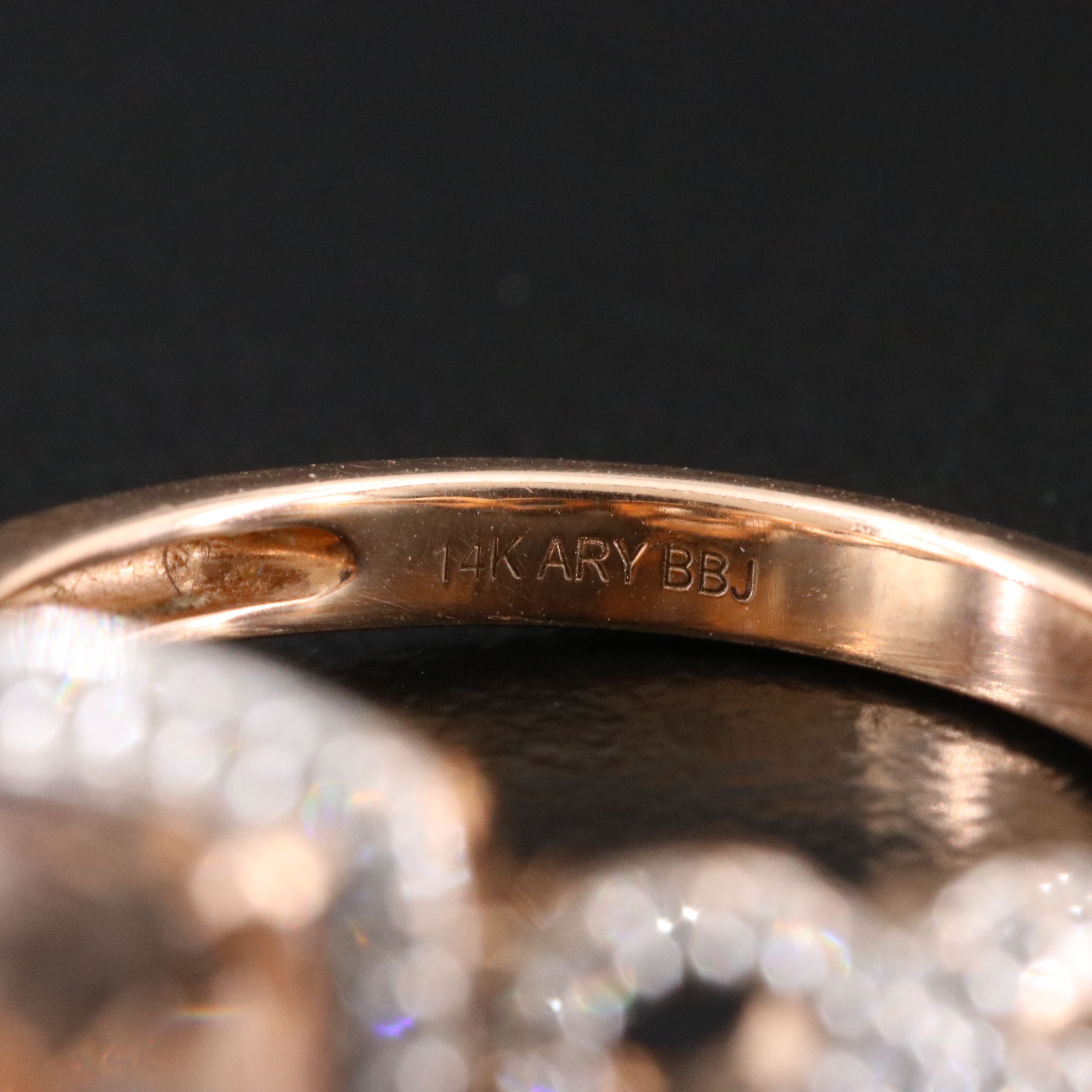 14K Rose Gold Morganite and Diamond Ring