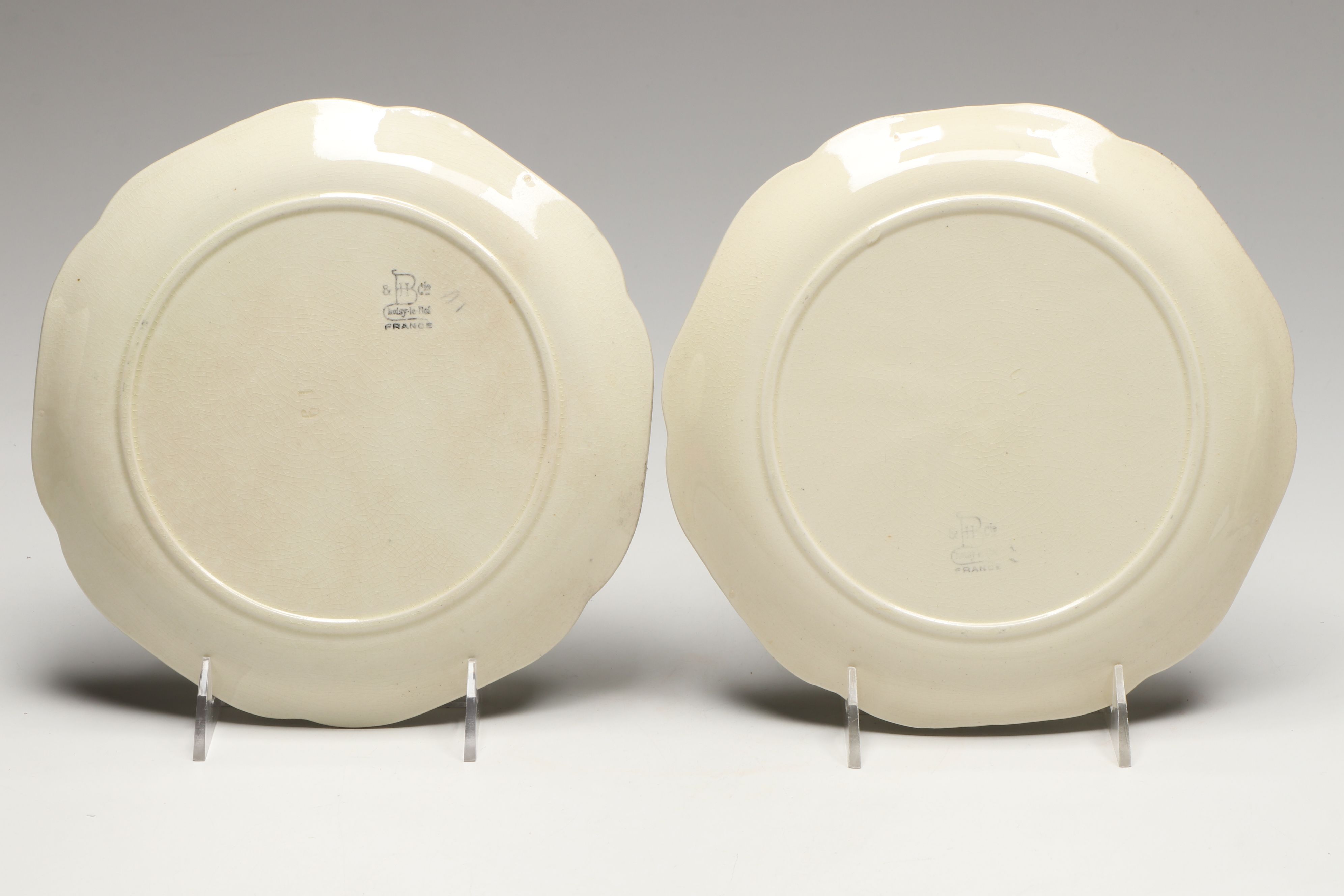 Hand-Painted French Choisy le Roi and Other Majolica Rabbit Plates