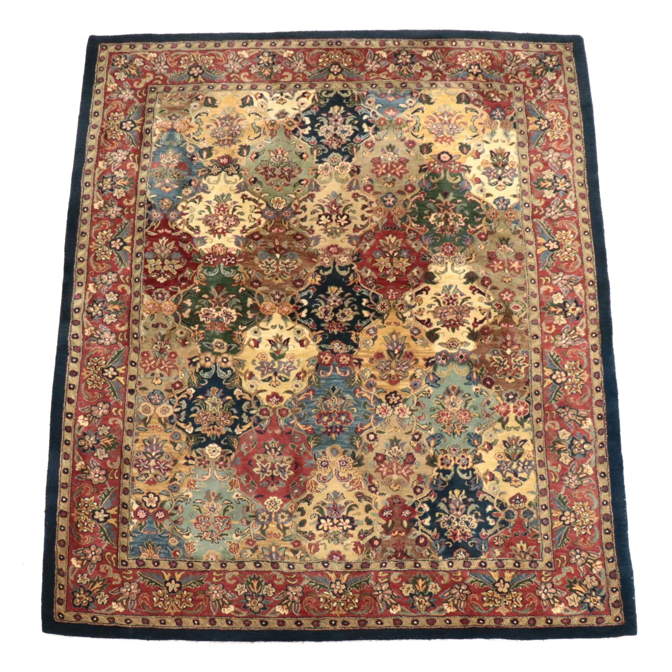 8'1 x 10'7 Hand-Tufted Indo-Persian Bakhtiari Style Area Rug