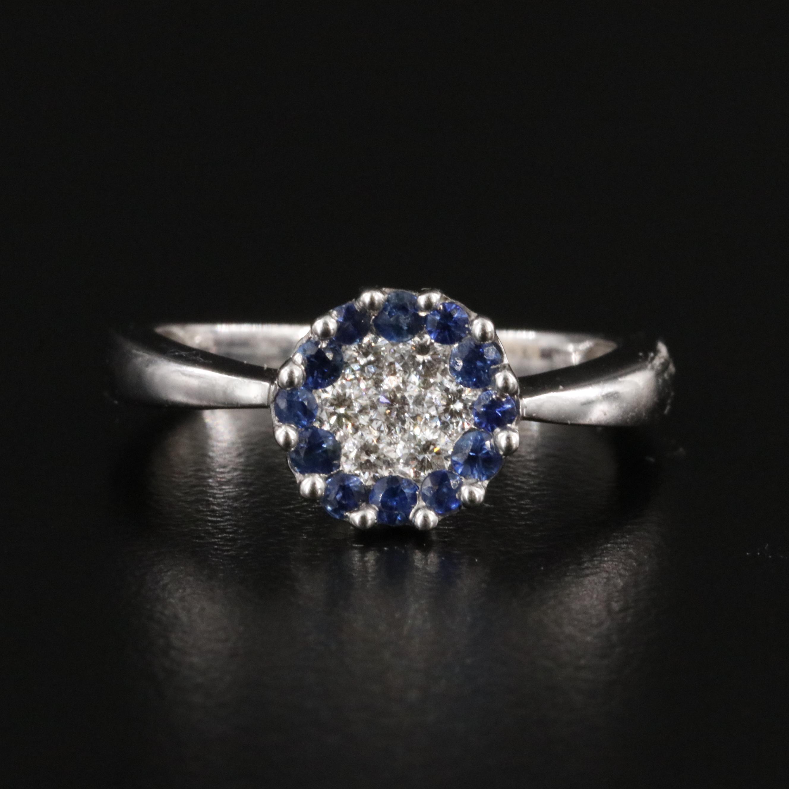 18K Diamond and Sapphire Ring