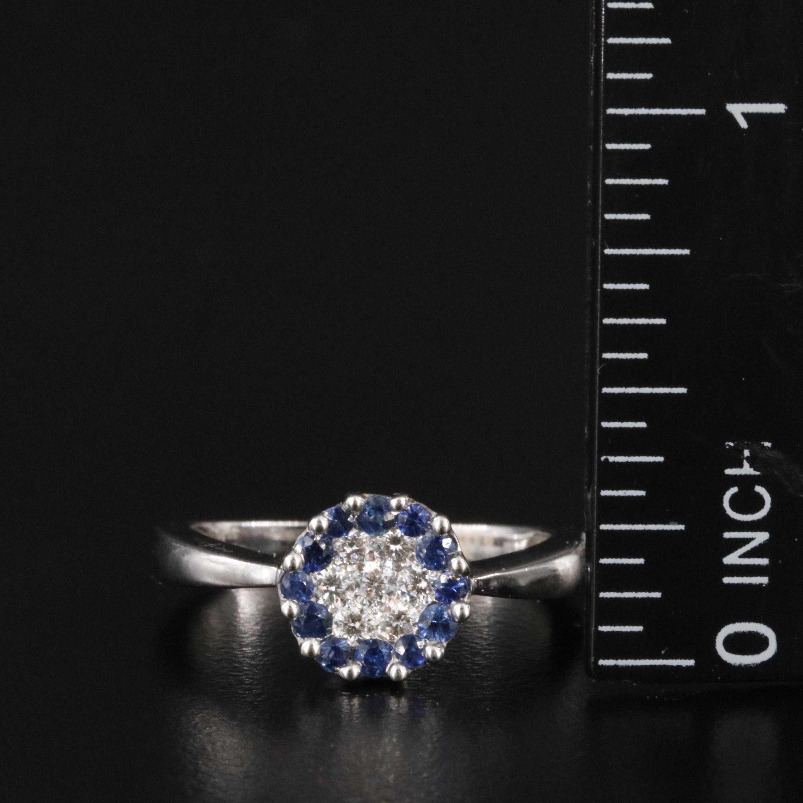 18K Diamond and Sapphire Ring
