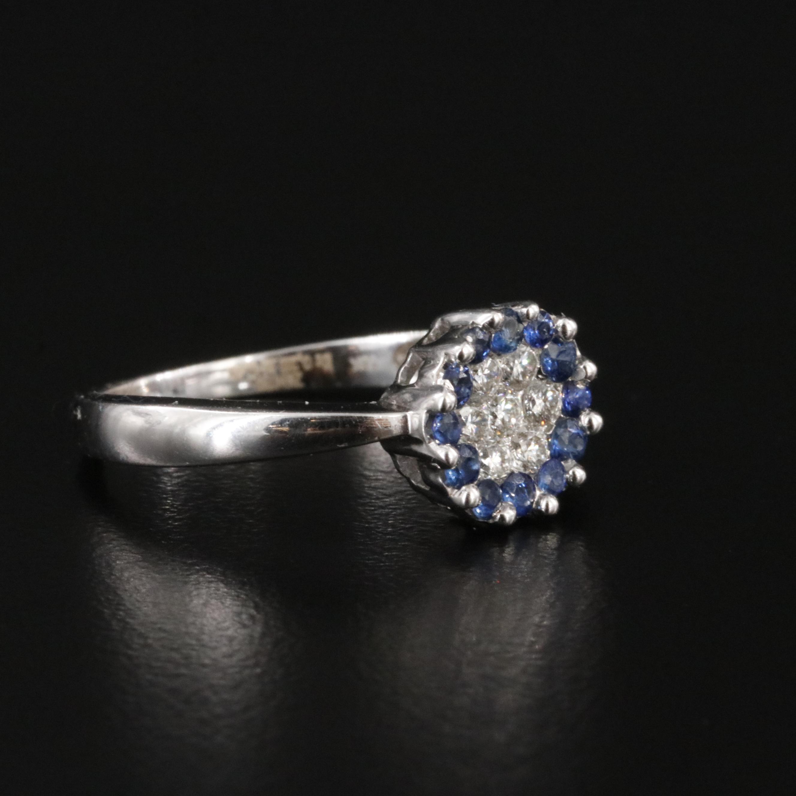 18K Diamond and Sapphire Ring