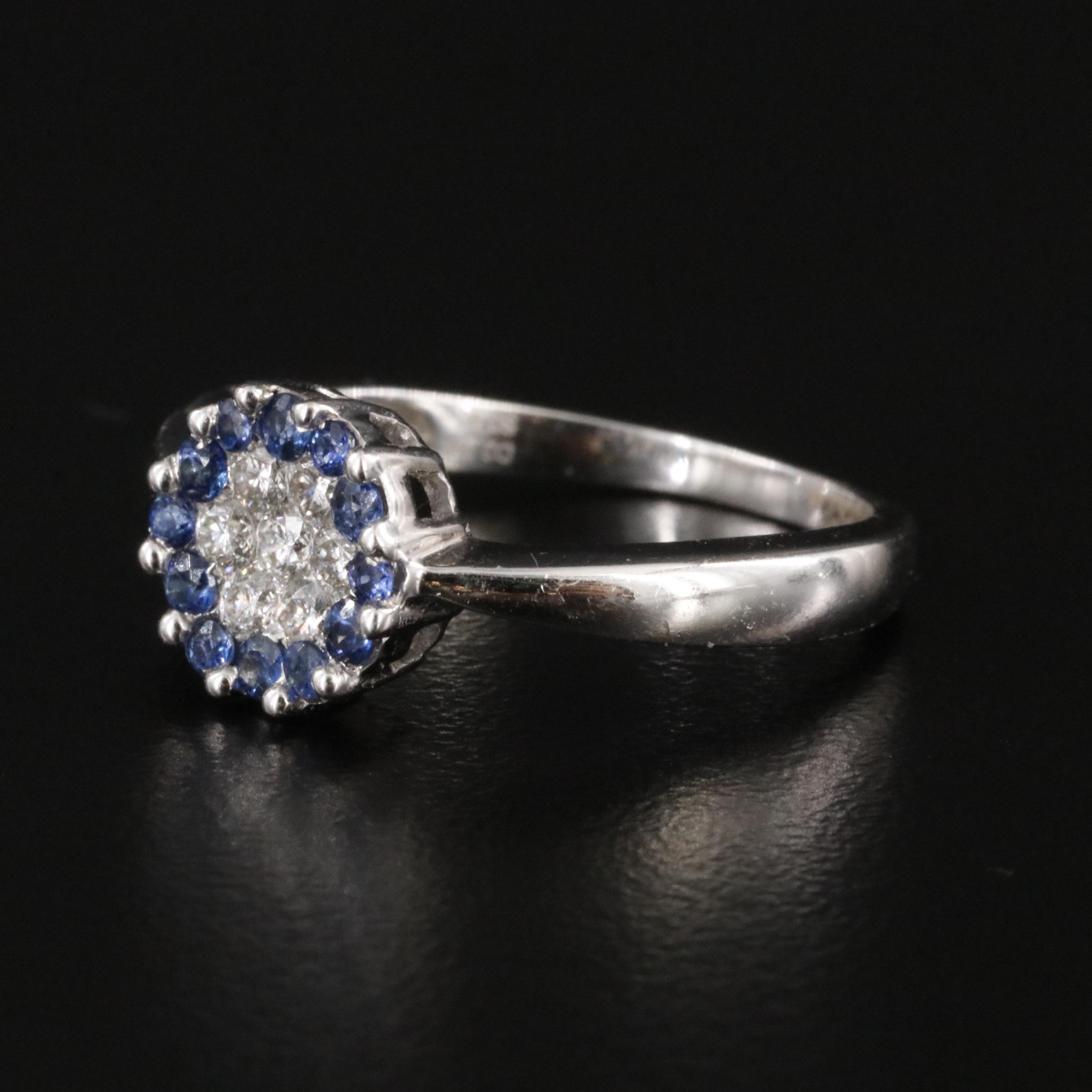 18K Diamond and Sapphire Ring