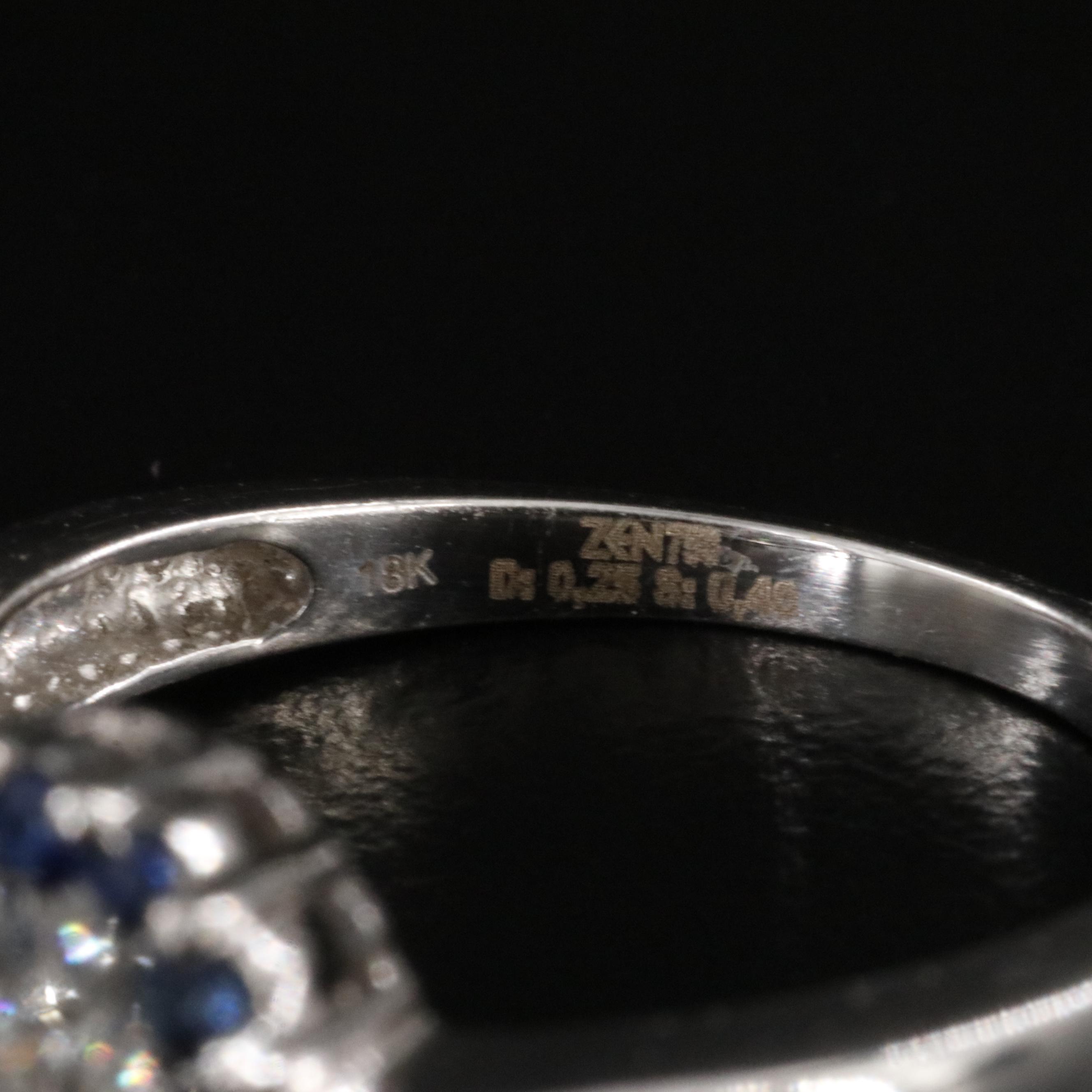 18K Diamond and Sapphire Ring